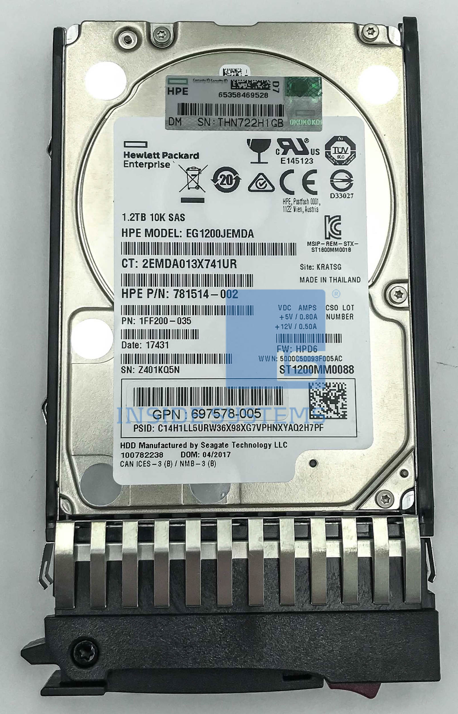 787648-001 - MSA 1.2TB 10K 12G SAS 2.5" HDD 3 787648-001 - MSA 1.2TB 10K 12G SAS 2.5" HDD