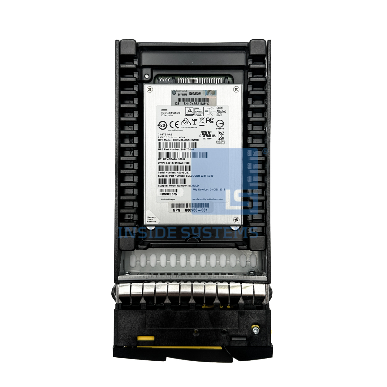 806215-001-NBL - 3PAR 3.84TB 6G SAS 2.5" to 3.5" SSD 5 806215 001 NBL A