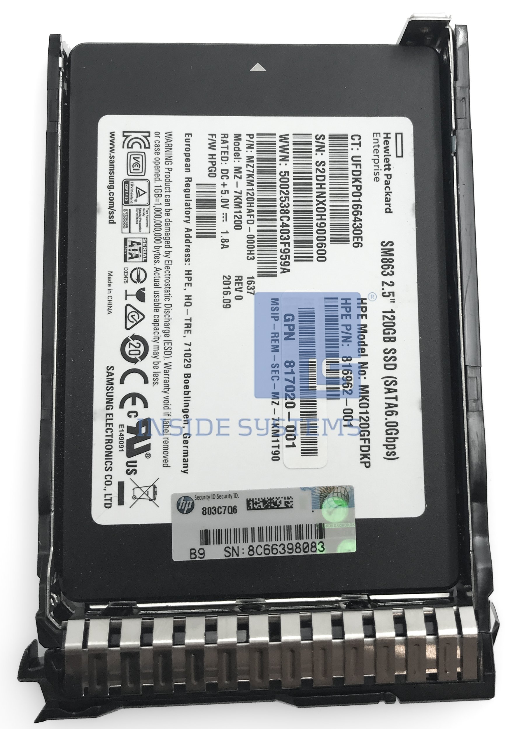 816965-B21 - 120GB 6G MU PLP SC SATA 2.5" SSD 1 816965-B21 - 120GB 6G MU PLP SC SATA 2.5" SSD