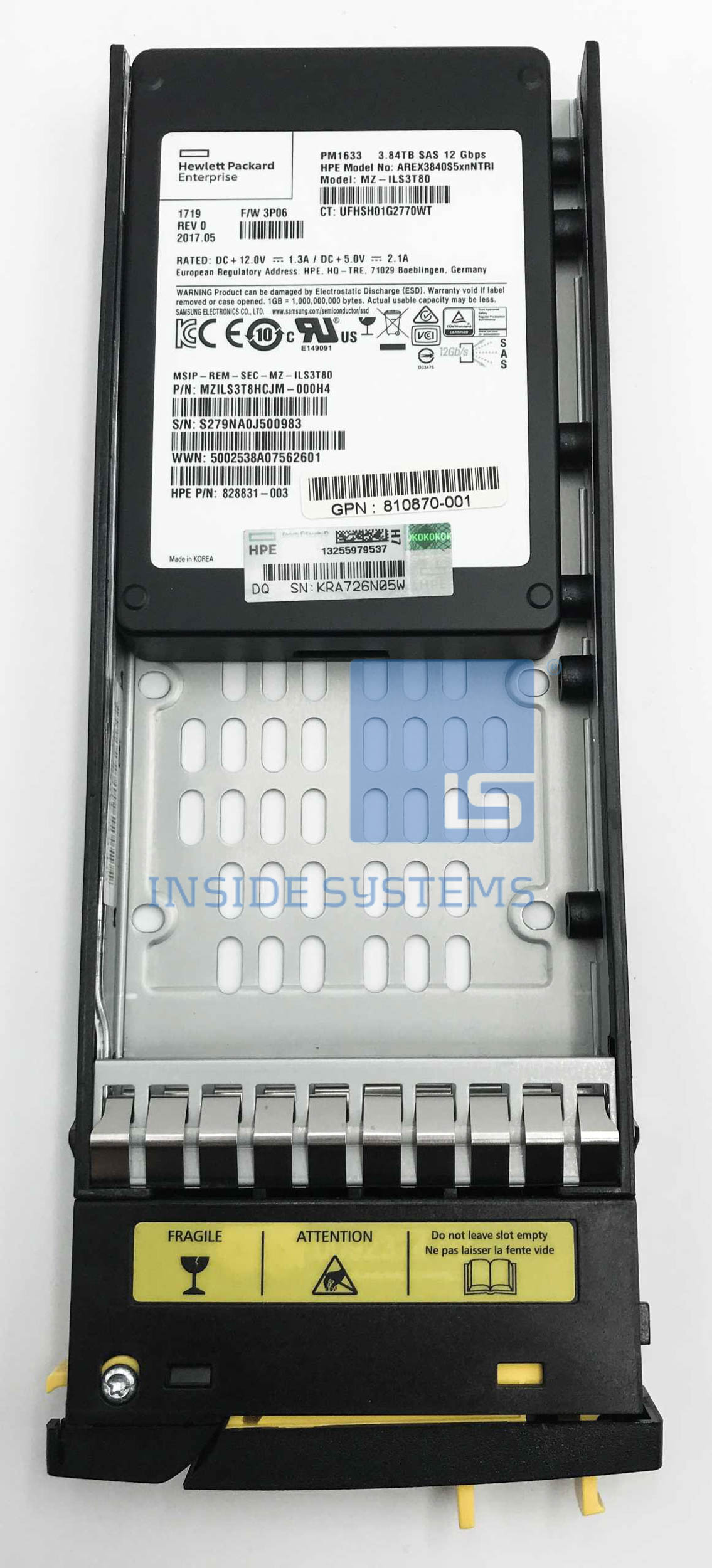 834596-001 - 3PAR 3.84TB 12G SAS 2.5" SSD 12 834596 001 A
