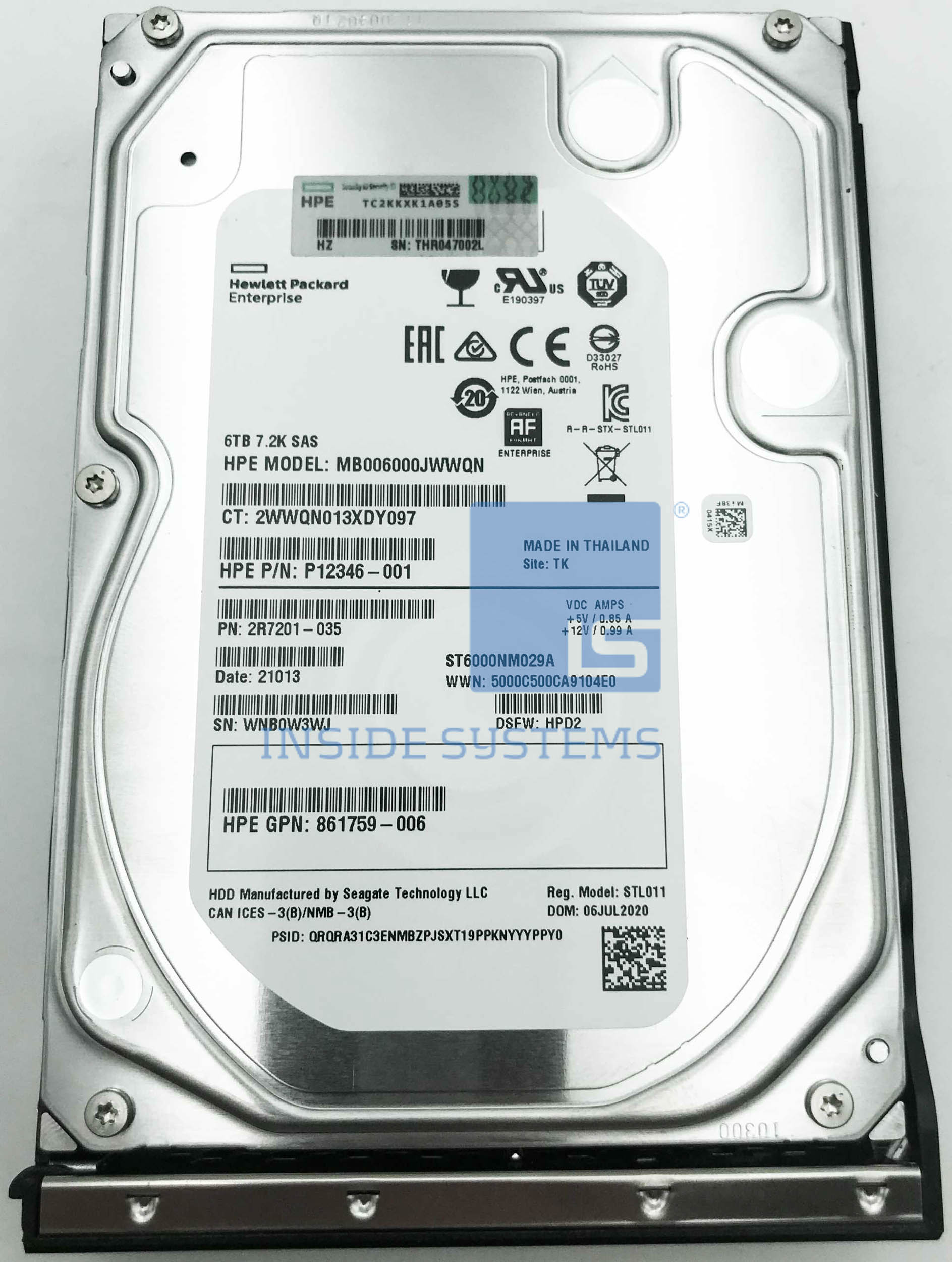 861746-B21 - 6TB 7.2K 12G MDL 512e LP SAS 3.5" HDD 3 861746-B21 - 6TB 7.2K 12G MDL 512e LP SAS 3.5" HDD