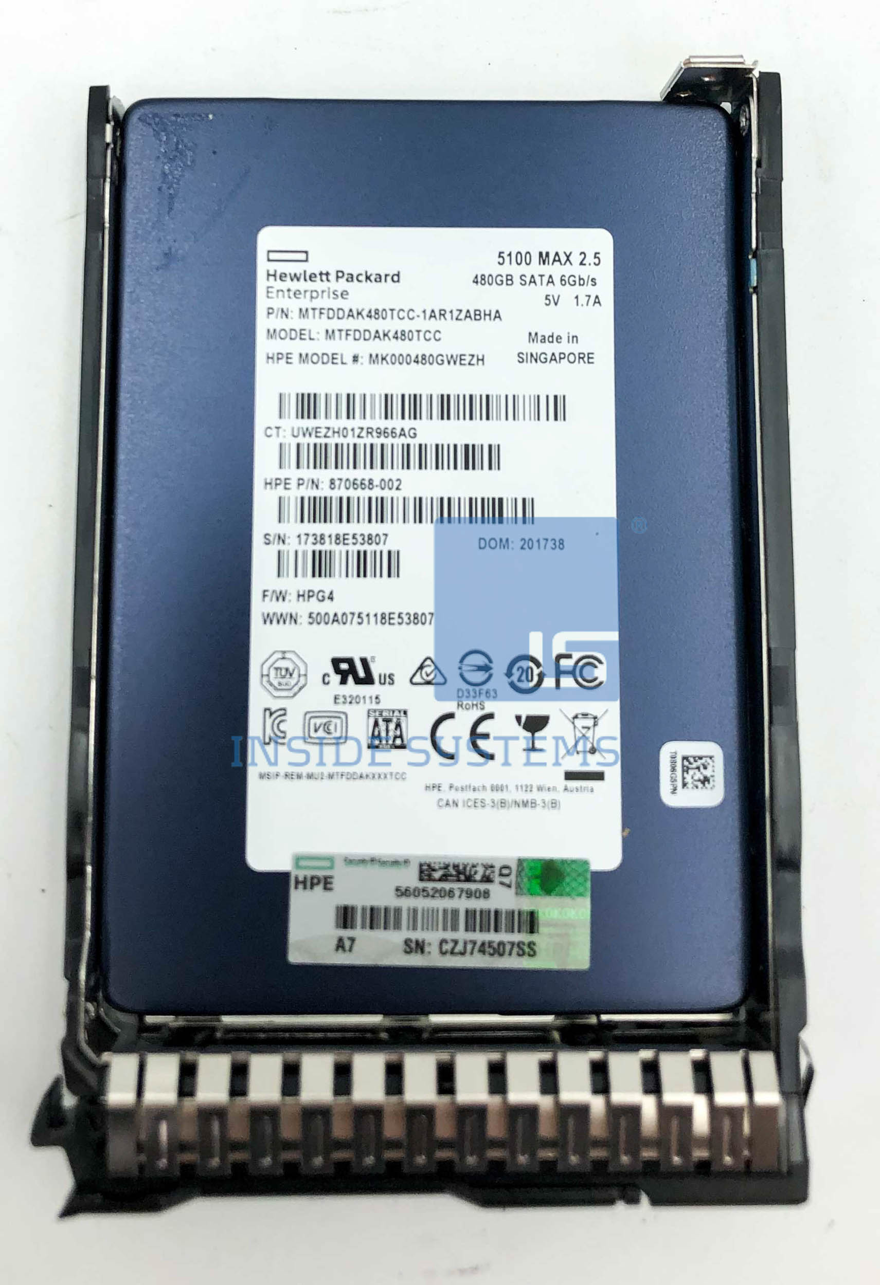 875470-B21 - 480GB 6G MU DS SC SATA 2.5" SSD 3 875470-B21 - 480GB 6G MU DS SC SATA 2.5" SSD
