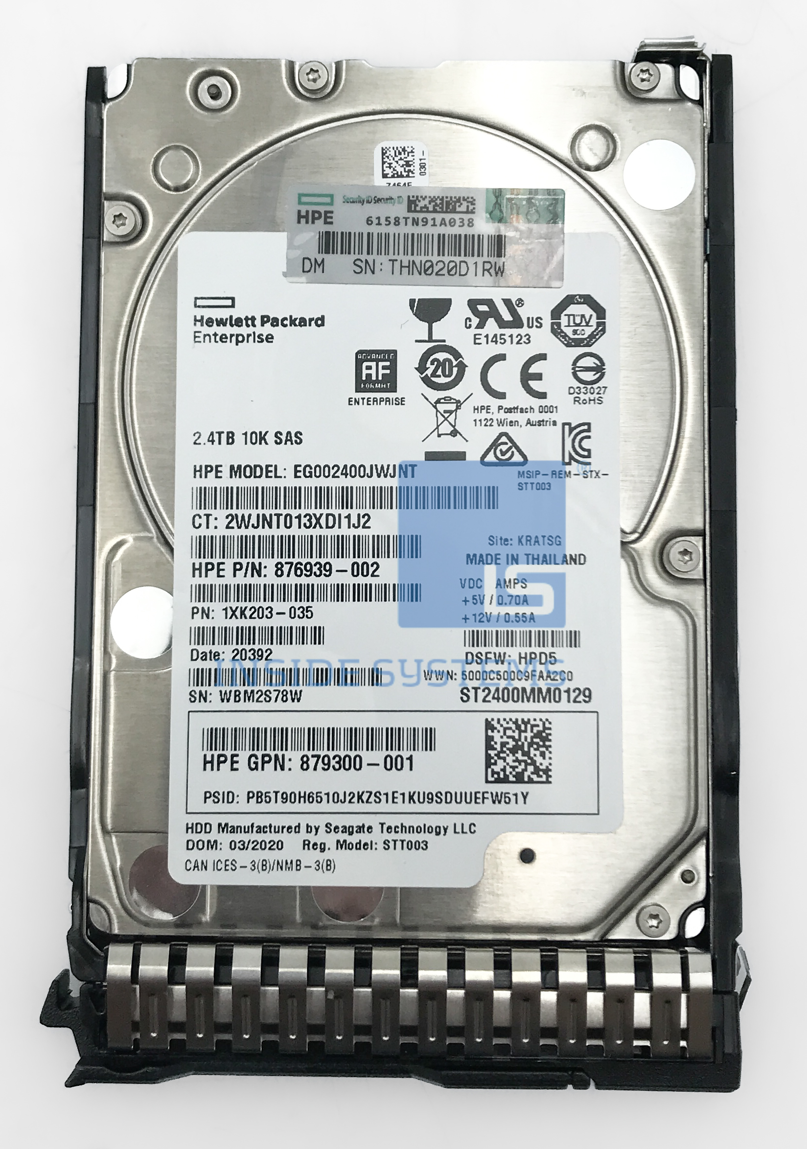 881457-B21 - 2.4TB 10K 12G DS SC SAS 2.5" HDD 3 881457-B21 - 2.4TB 10K 12G DS SC SAS 2.5" HDD