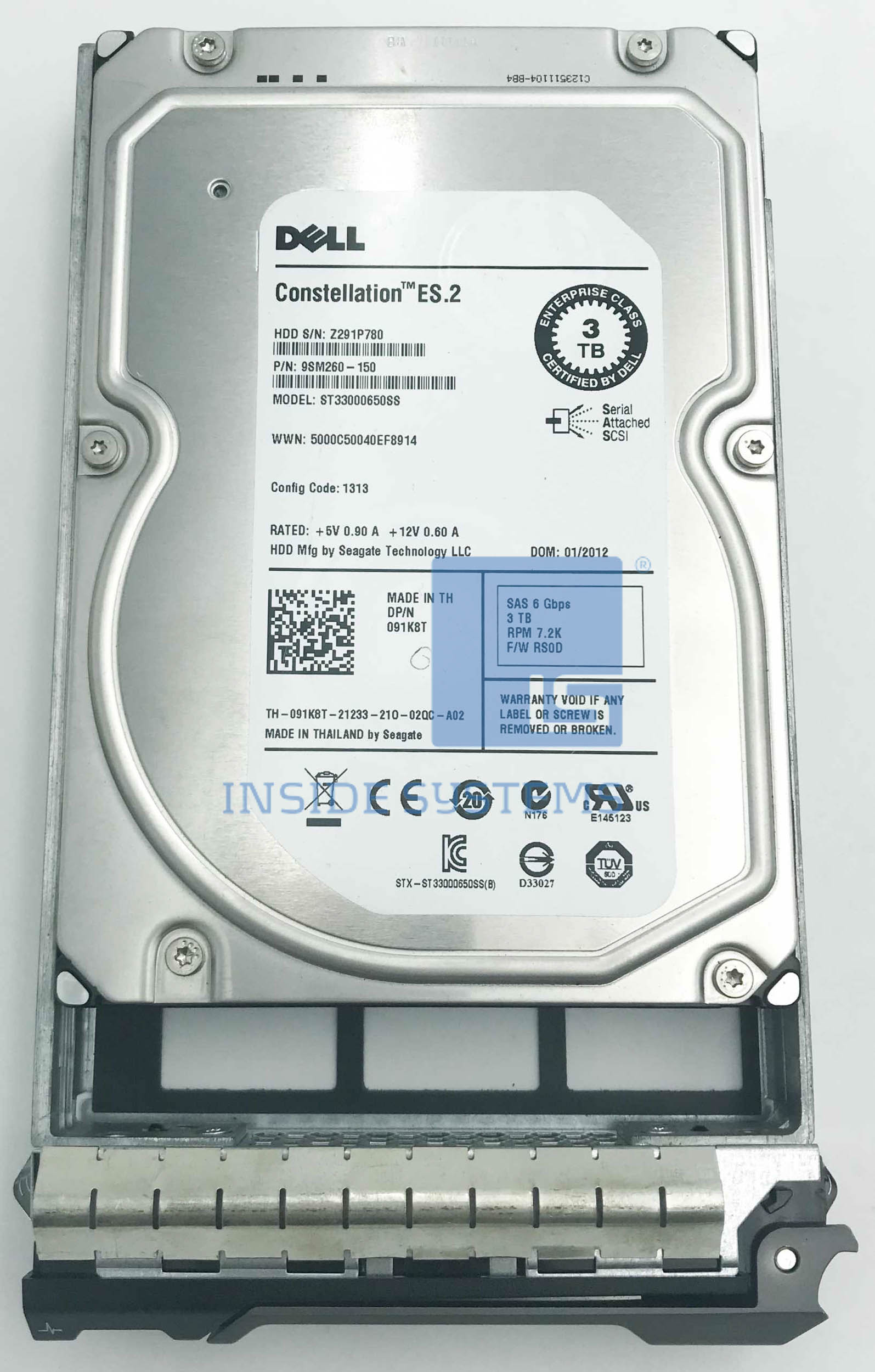 91K8T - DELL 3TB 7.2K 6G NLSAS 3.5" HDD 3 91K8T - DELL 3TB 7.2K 6G NLSAS 3.5" HDD