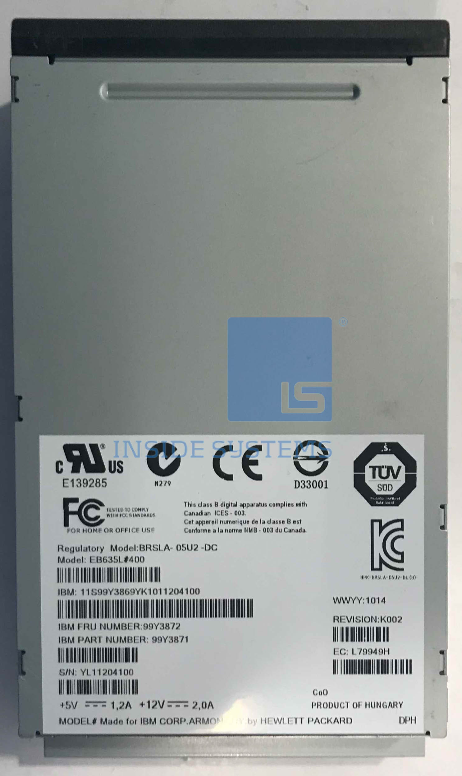 99Y3872 - 80/160GB DAT160 USB Internal Tape Drive 3 99Y3872 - 80/160GB DAT160 USB Internal Tape Drive - Image 3