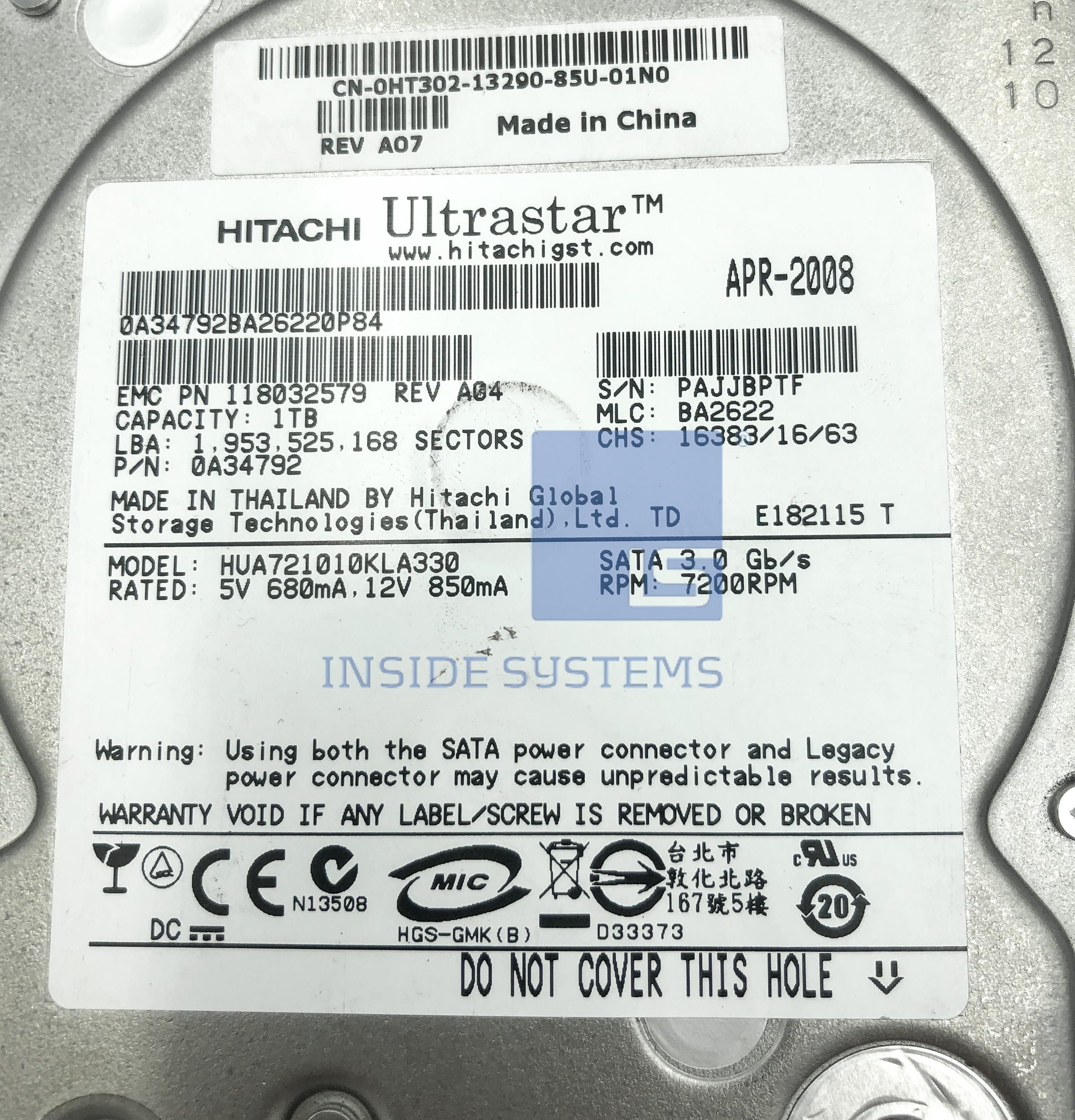 AX-SS07-010 - EMC 1TB 3G 7.2K SATA 3.5" HDD 3 AX-SS07-010 - EMC 1TB 3G 7.2K SATA 3.5" HDD - Image 2