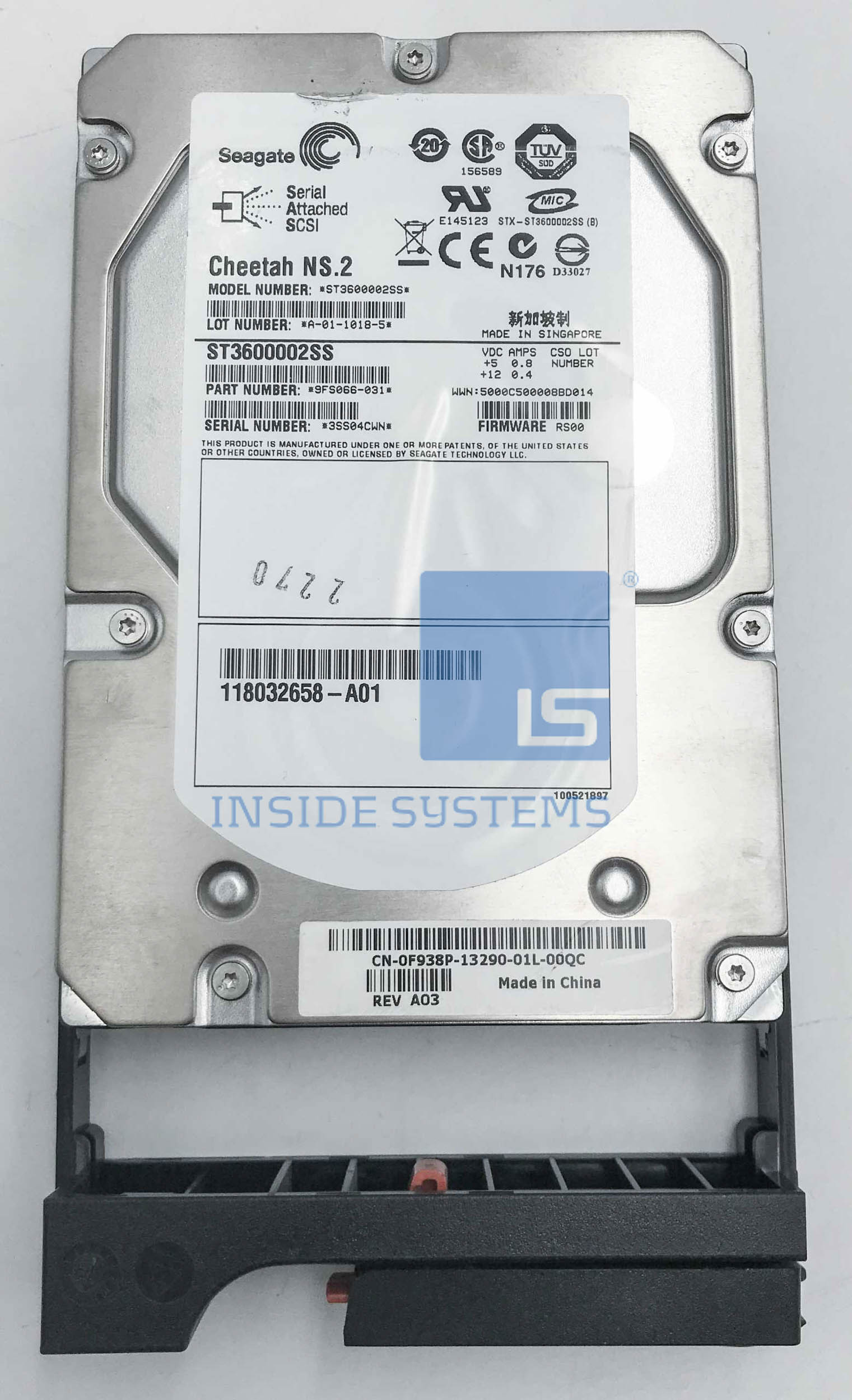 AX-SS10-600 - 600GB 10K 3Gbps 3.5" SAS HDD 7 AX SS10 600 A