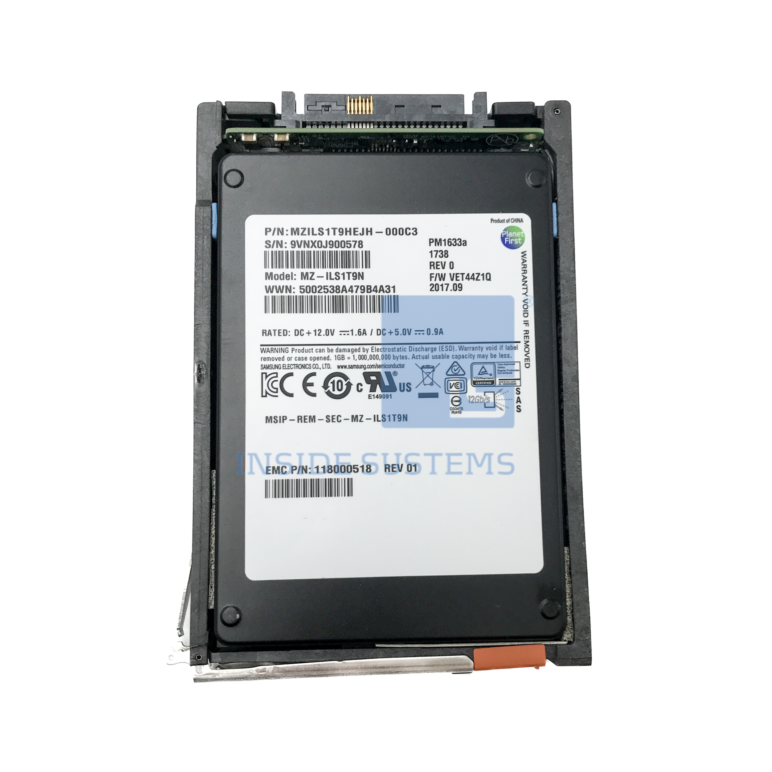 D3F-2SFXL2-1920 - EMC Unity 1.92TB 12G SAS 2.5" SSD 9 D3F 2SFXL2 1920 A