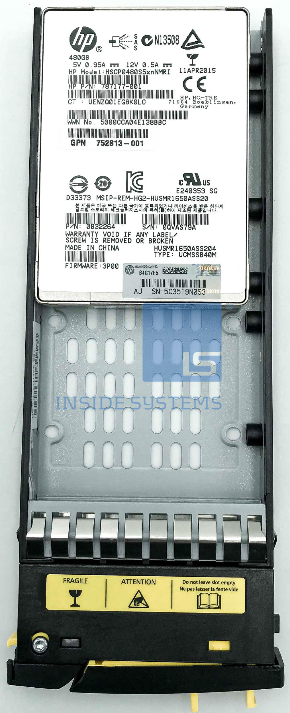 E7W54A - 3PAR 480GB 6G SAS 2.5" SSD 6 E7W54A A
