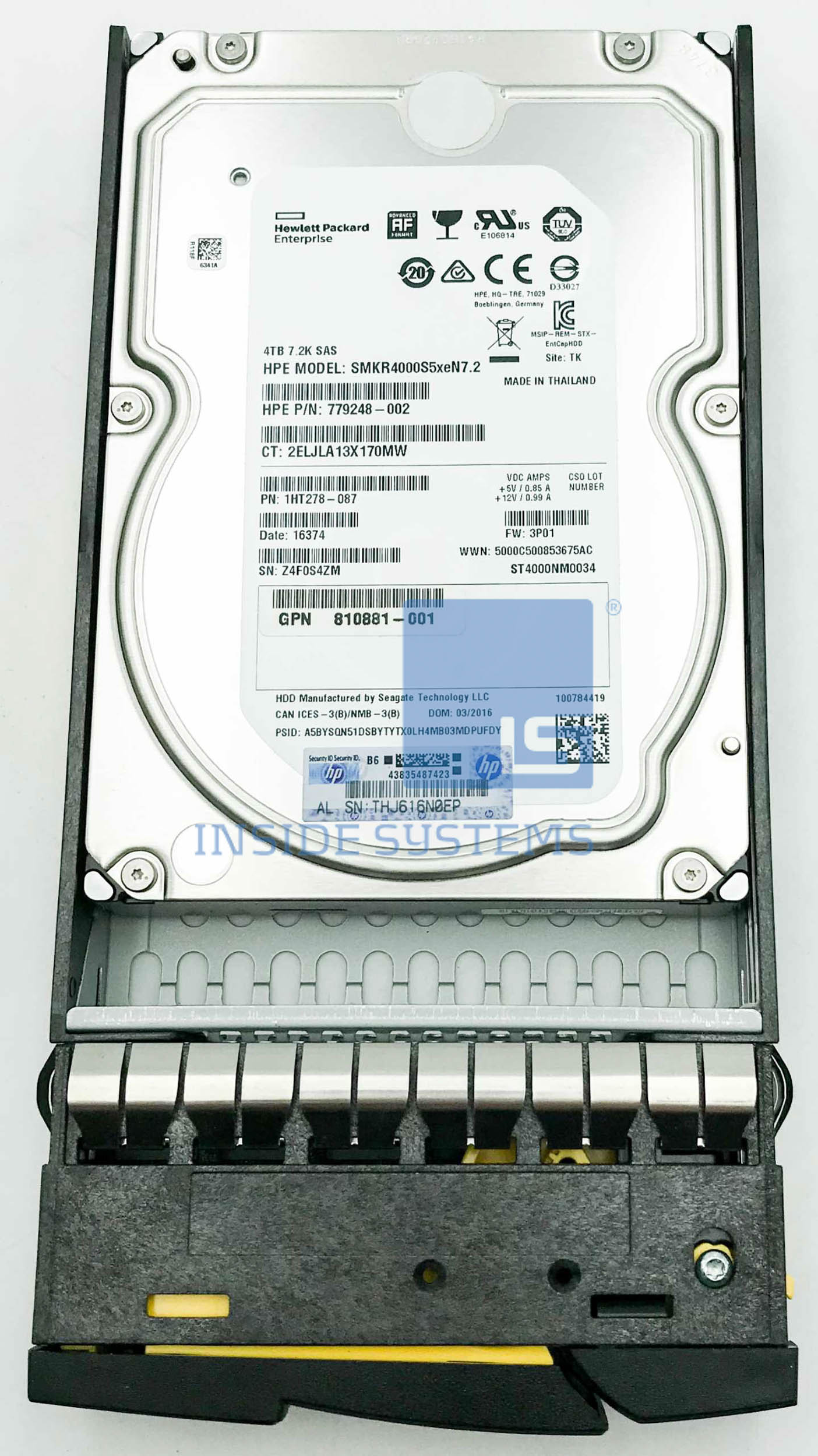 K2P87A - 3PAR 4TB 7.2K 12G SAS 3.5" HDD 12 K2P87A A