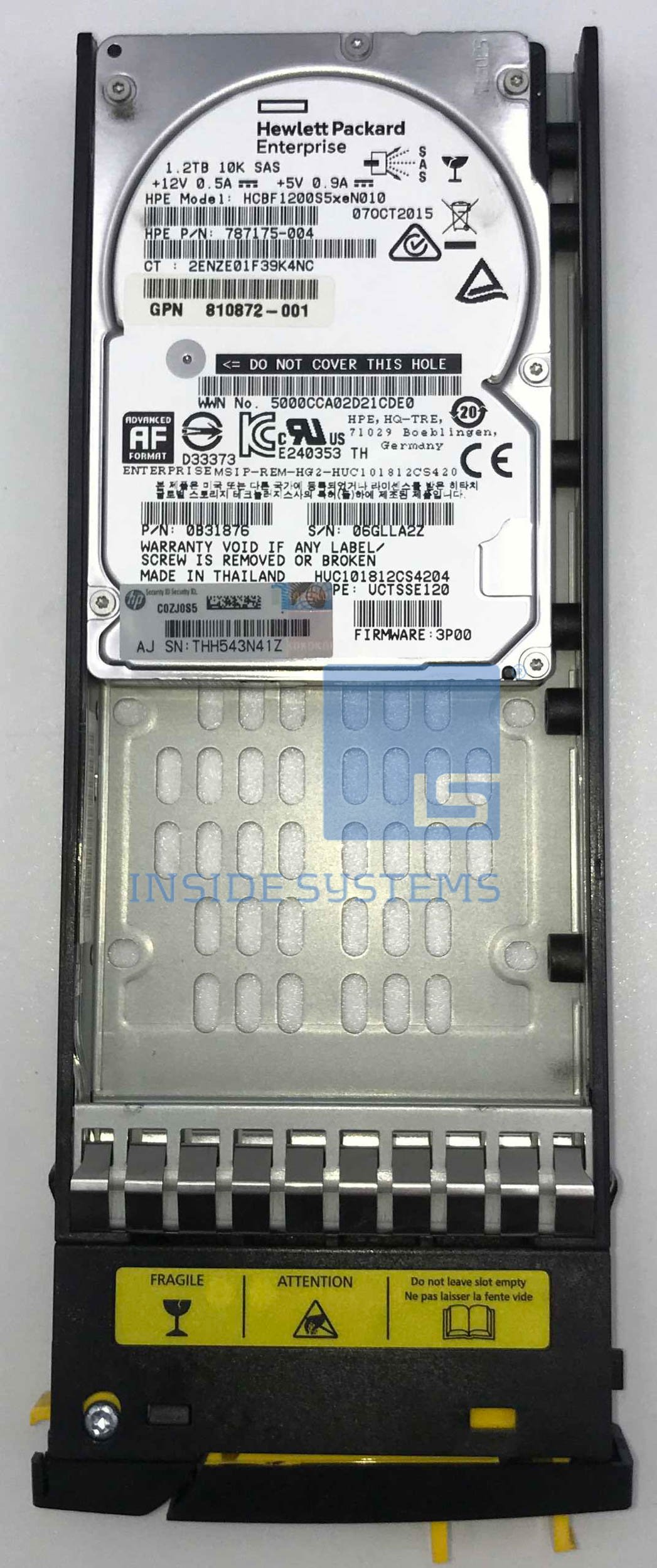 K2P93A - 3PAR 1.2TB 10K 12G SAS 2.5" HDD 10 K2P93A