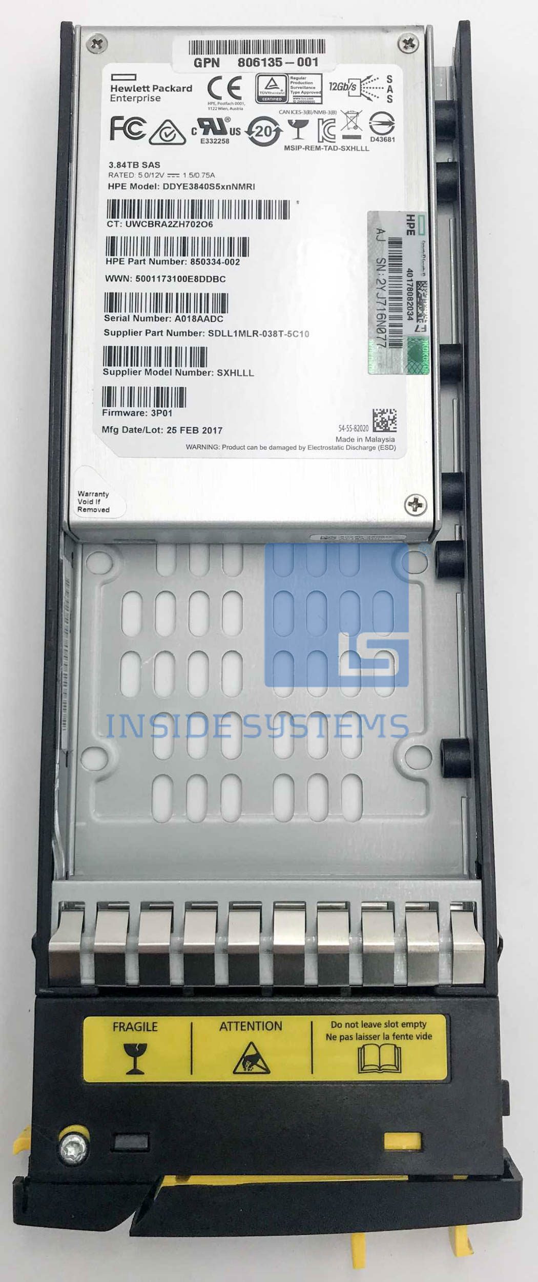 K2Q91A - 3PAR 3.84TB 6G SAS 2.5" SSD 3 K2Q91A A