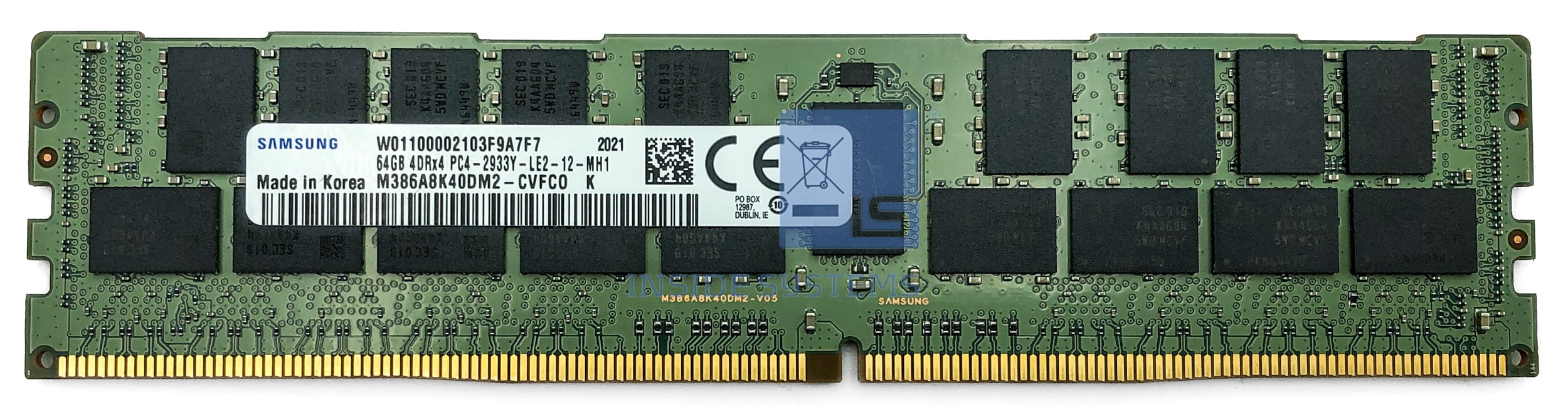 M386A8K40DM2-CVFC0 - Samsung 64GB 4Rx4 PC4-23400L 2933MHz 3 M386A8K40DM2-CVFC0 - Samsung 64GB 4Rx4 PC4-23400L 2933MHz