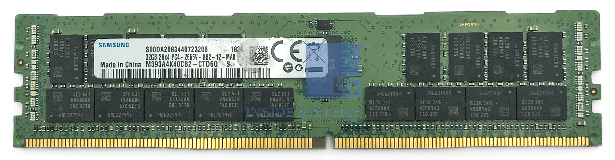 M393A4K40CB2-CTD6Q - Samsung 32GB 2Rx4 PC4-21300V 2666MHz 3 M393A4K40CB2-CTD6Q - Samsung 32GB 2Rx4 PC4-21300V 2666MHz