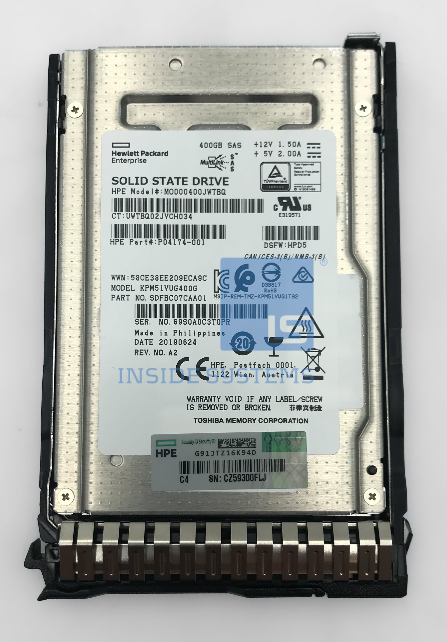 P04525-B21 - 400GB 12G MU DS SC SAS 2.5" SSD 3 P04525-B21 - 400GB 12G MU DS SC SAS 2.5" SSD