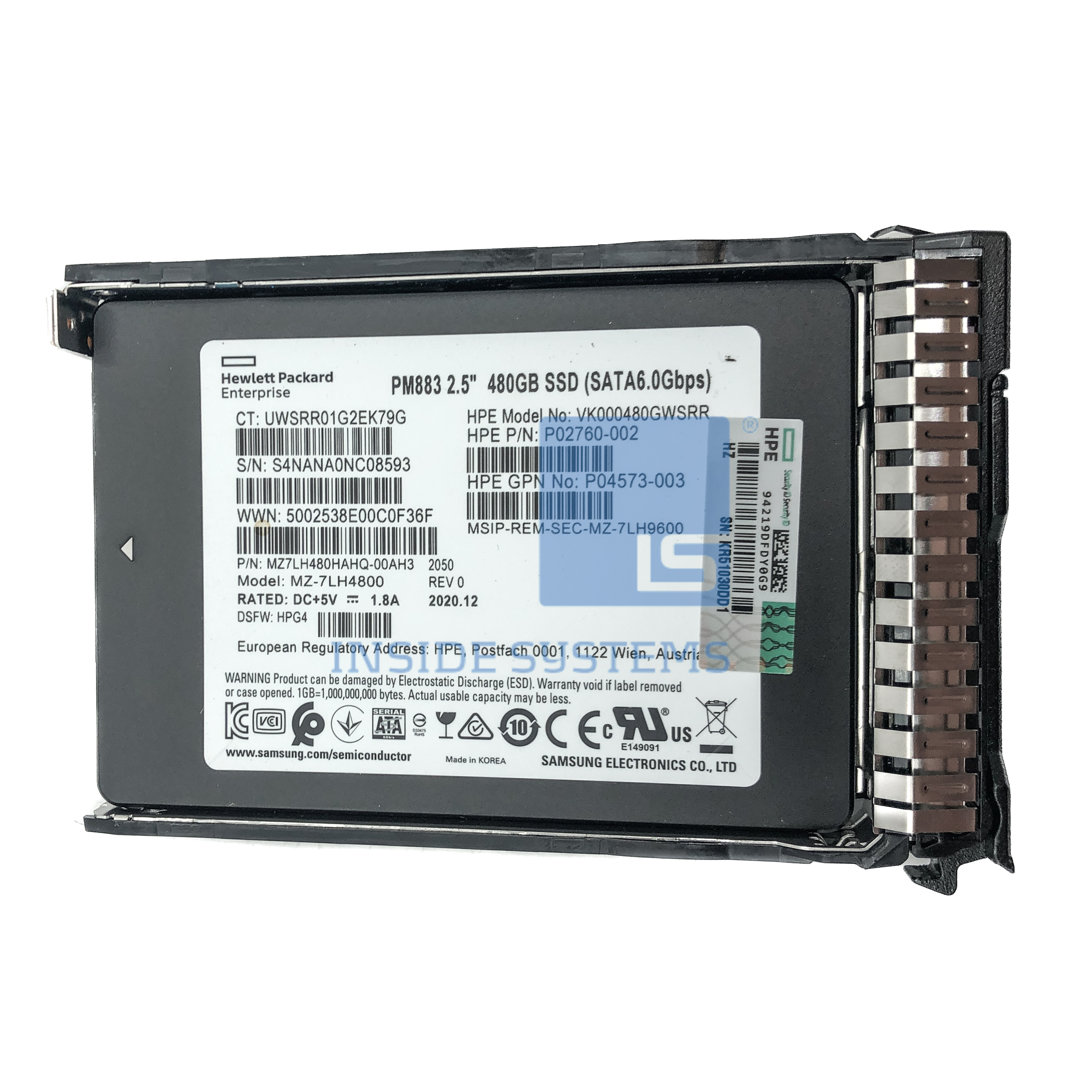 P04560-B21 - 480GB 6G RI SC SATA 2.5" SSD 3 P04560-B21 - 480GB 6G RI SC SATA 2.5" SSD
