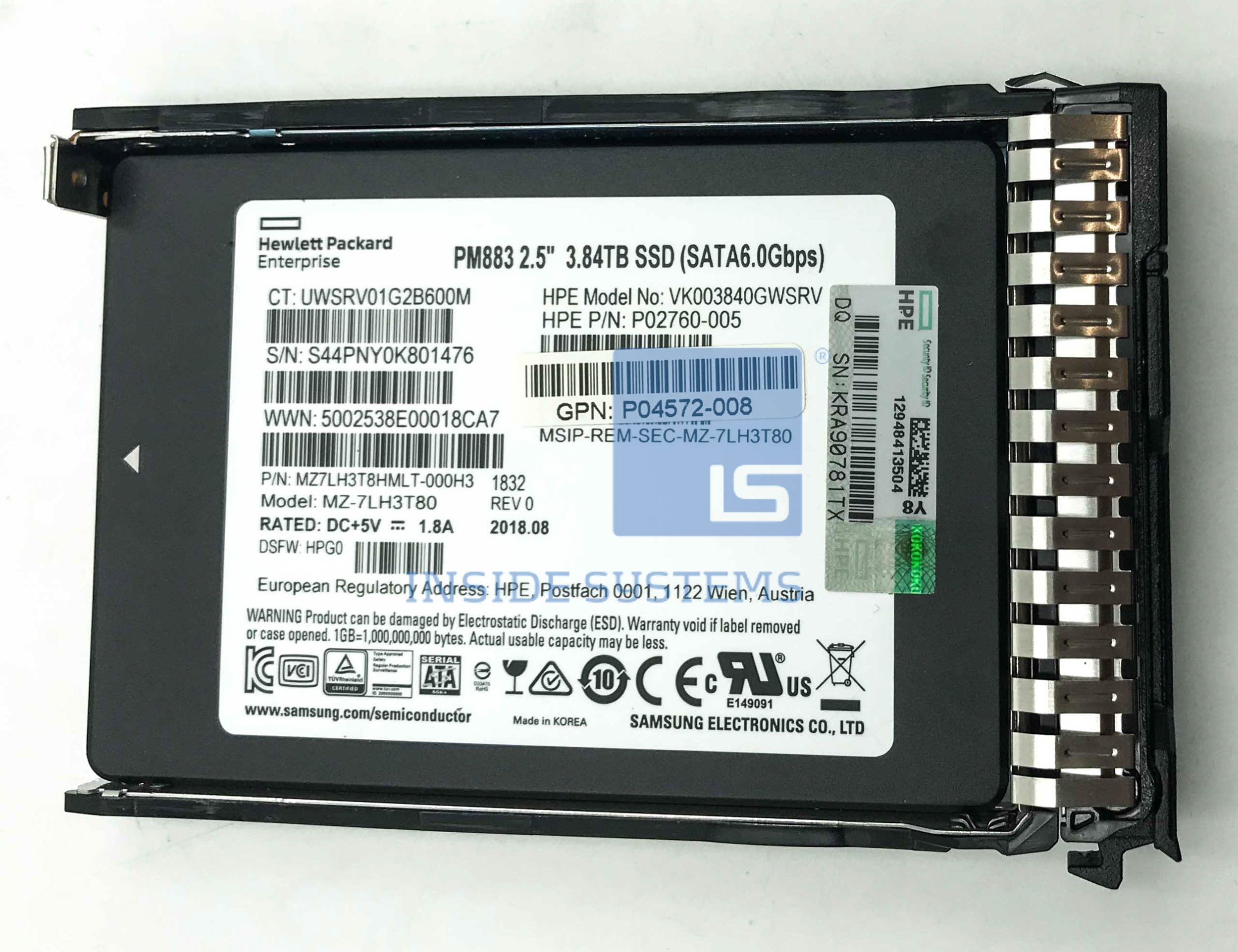 P05323-001 - 3.84TB 6G RI DS SC SATA 2.5" SSD 3 P05323-001 - 3.84TB 6G RI DS SC SATA 2.5" SSD