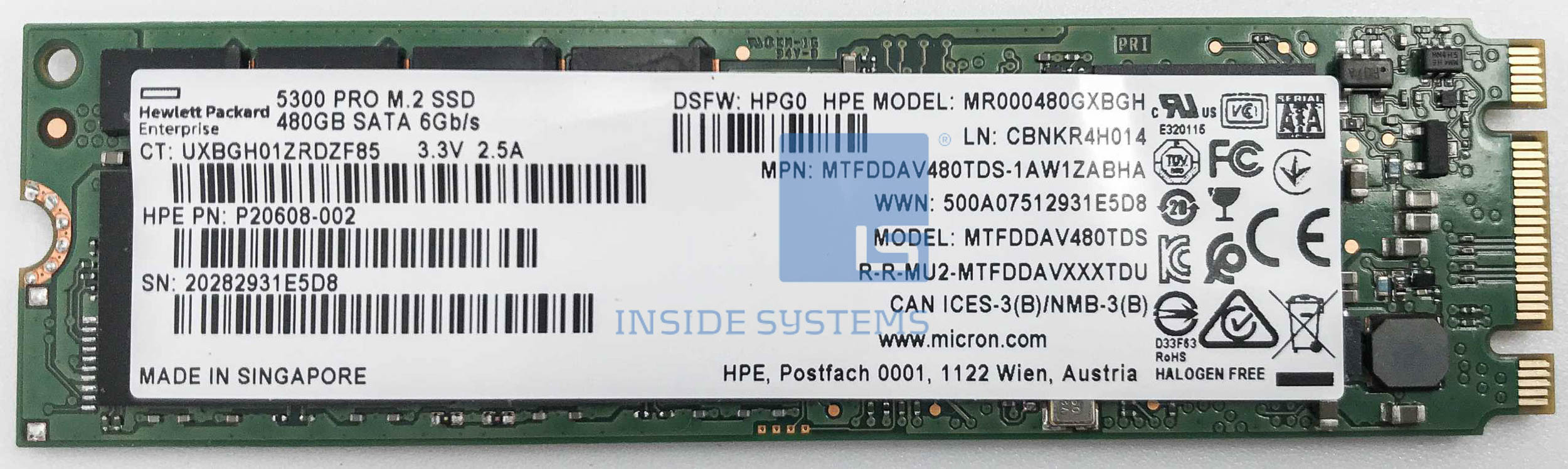 P19890-B21 - HPE 480GB 6G SATA RI SSD M.2 2280 4 P19890-B21 - HPE 480GB 6G SATA RI SSD M.2 2280 - Image 2