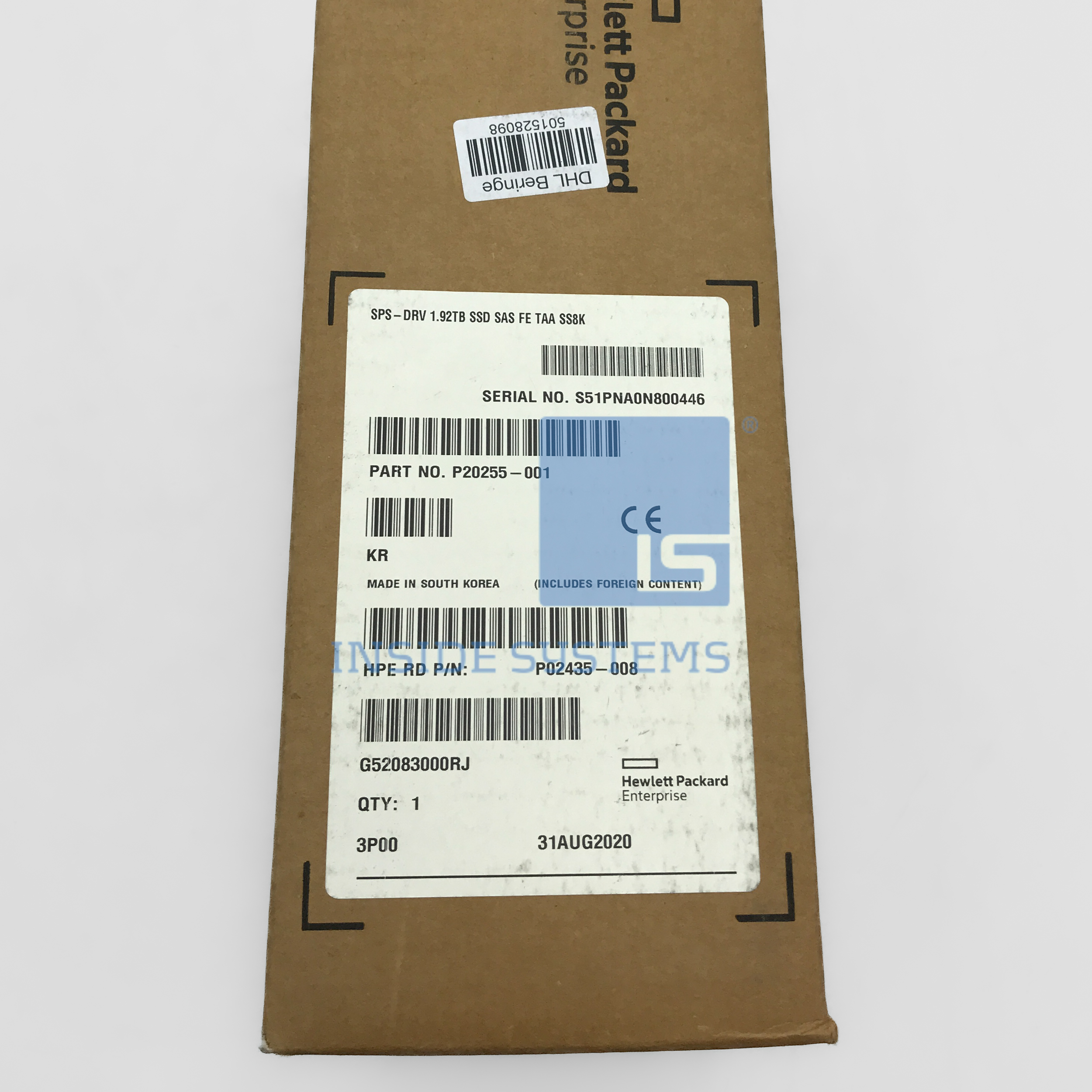 P20255-001-01 - 3PAR 1.92TB 12G TAA SAS FIPS 2.5" SSD 3 P20255-001-01 - 3PAR 1.92TB 12G TAA SAS FIPS 2.5" SSD