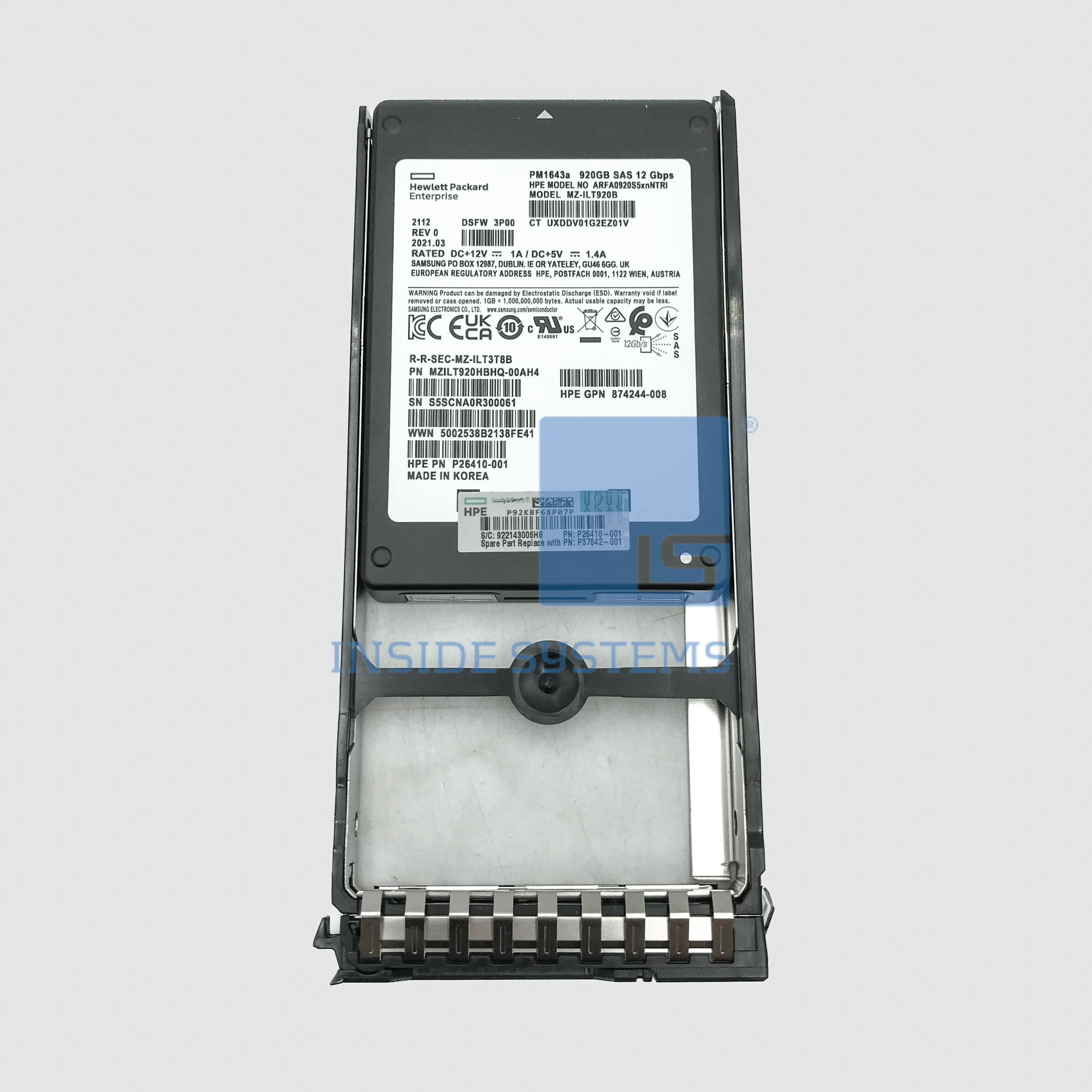 P37642-001-02 - 3PAR 920GB 12G SAS 2.5" SSD 5 P37642-001-02 - 3PAR 920GB 12G SAS 2.5" SSD - Image 3