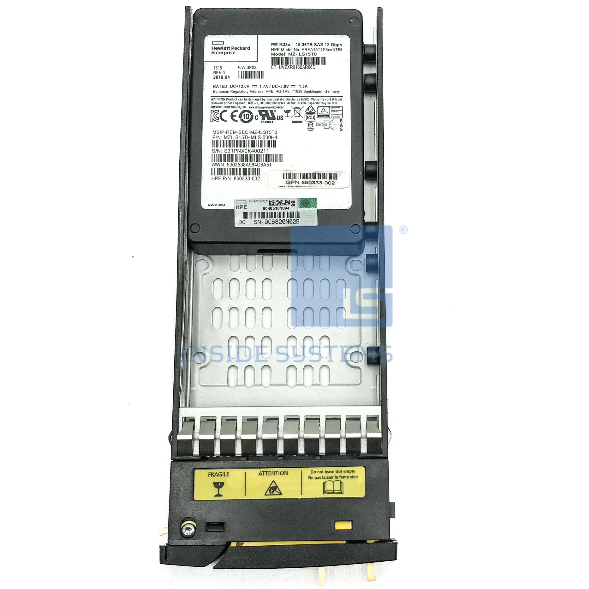 P9M59A - 3PAR 15.36TB 12G SAS 2.5" SSD 10 P9M59A A