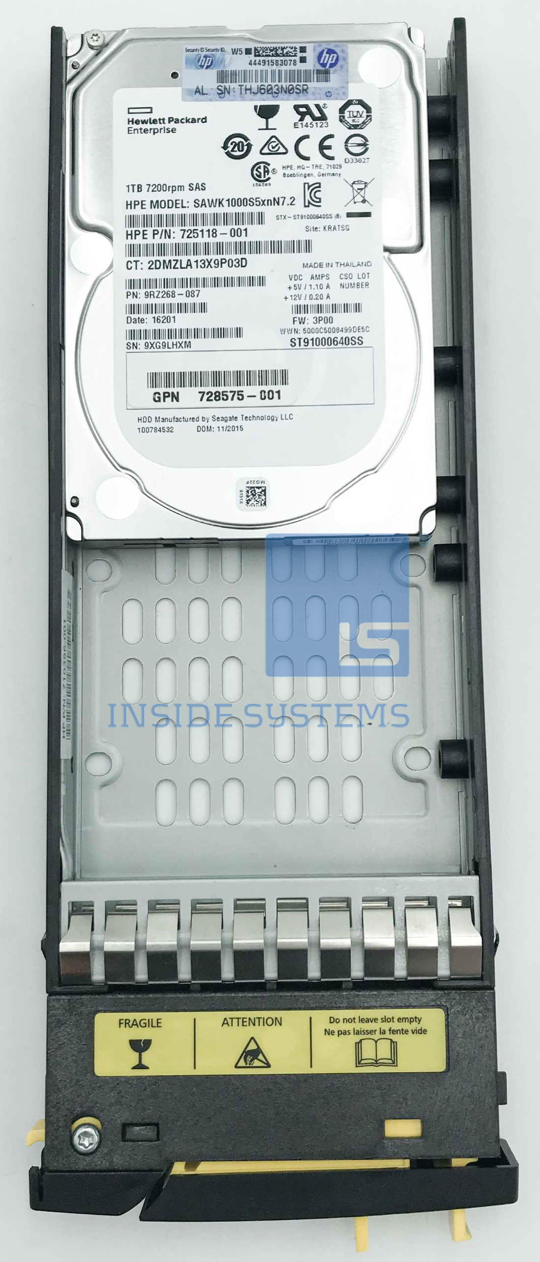 QR498A - 3PAR 1TB 7.2K 6G SAS 2.5" HDD 5 QR498A - 3PAR 1TB 7.2K 6G SAS 2.5" HDD - Image 3