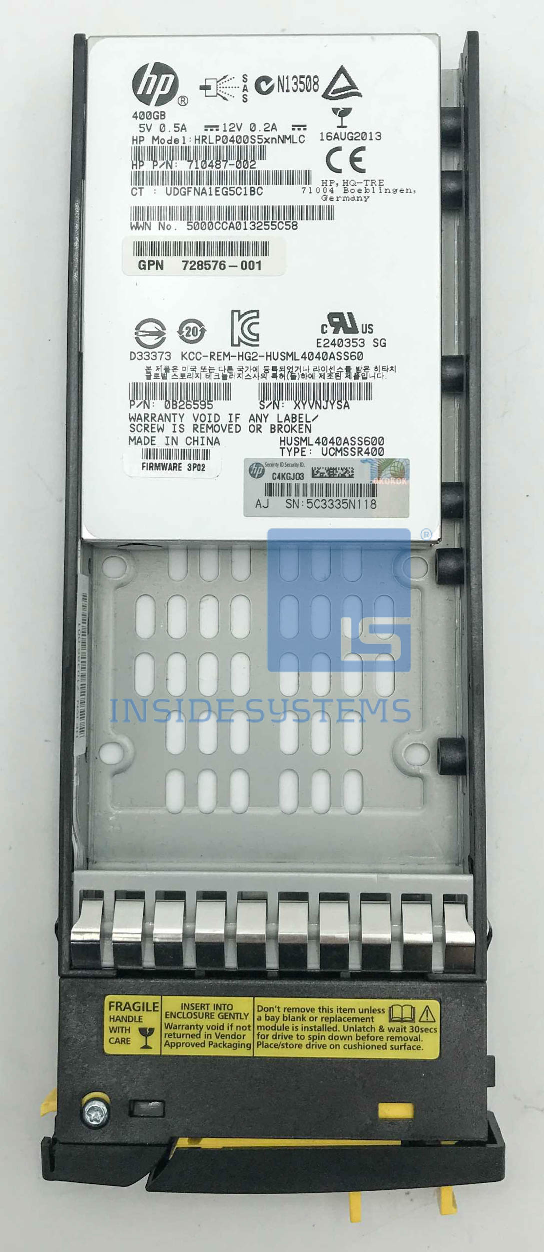 QR504A - HP 400GB 6G SAS 2.5" SSD M6710 4 QR504A A