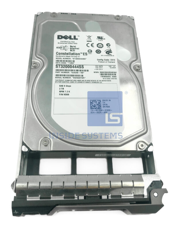 Dell R755K 2TB 7200RPM SAS Hard Drive – 3.5" 6Gb/s – ST32000444SS – Used