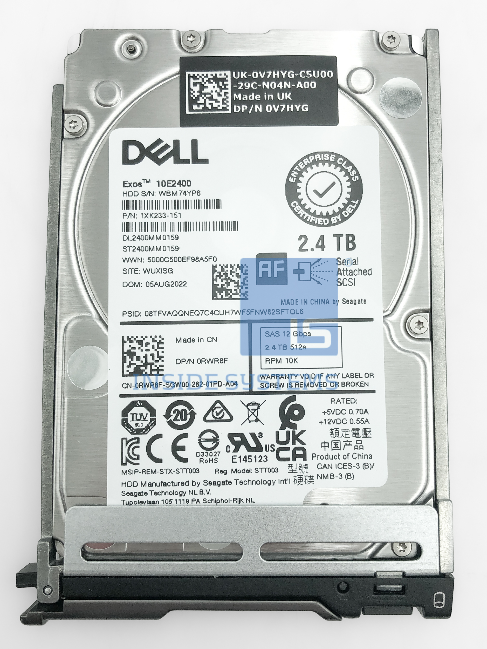 RWR8F-02 - DELL 2.4TB 10K 12G 512e SAS 2.5" HDD 2 RWR8F-02 - DELL 2.4TB 10K 12G 512e SAS 2.5" HDD