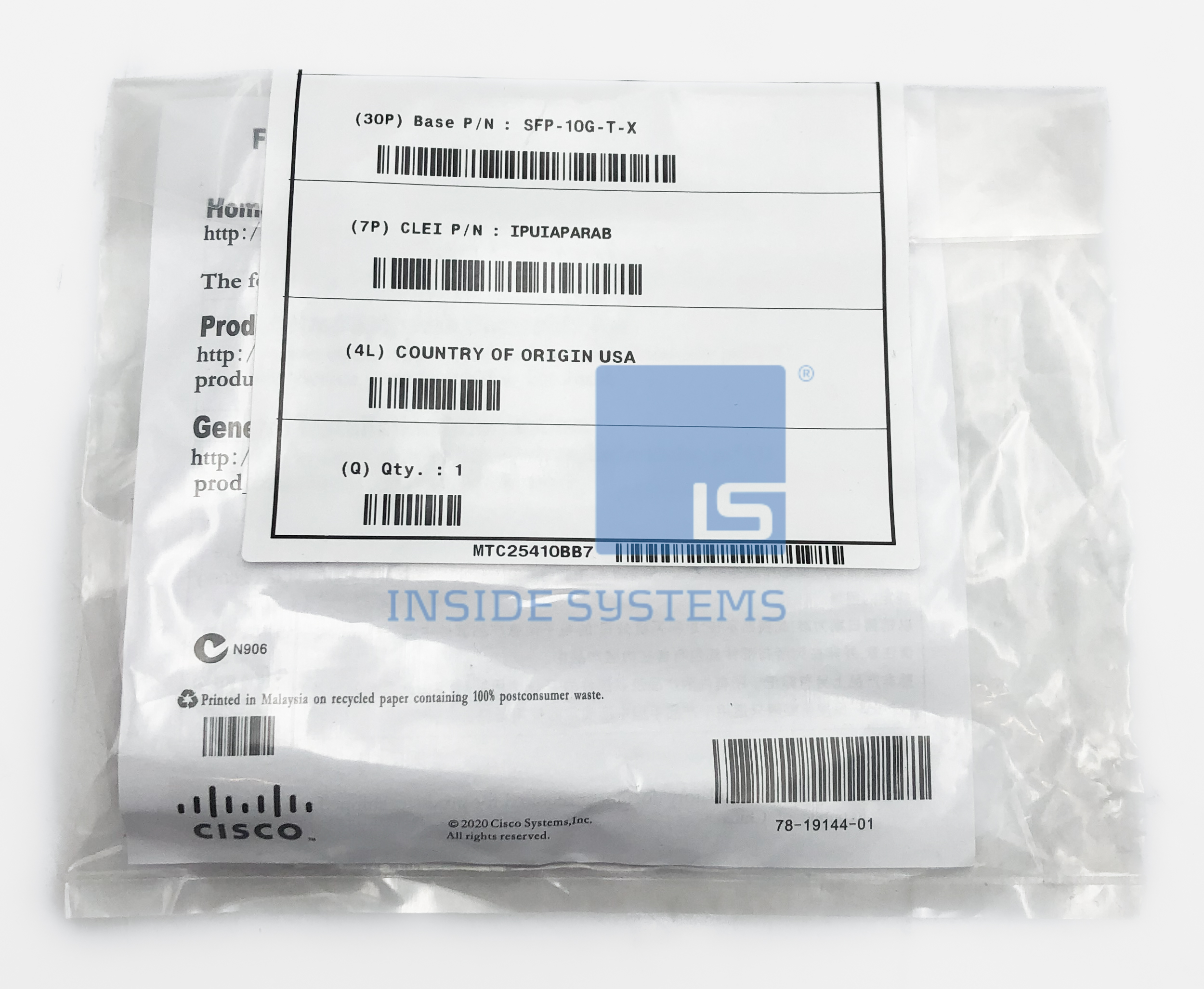 SFP-10G-T-X-01 - Cisco SFP 10GBase-T SFP+ Module RJ45 4 SFP-10G-T-X-01 - Cisco SFP 10GBase-T SFP+ Module RJ45 - Image 2