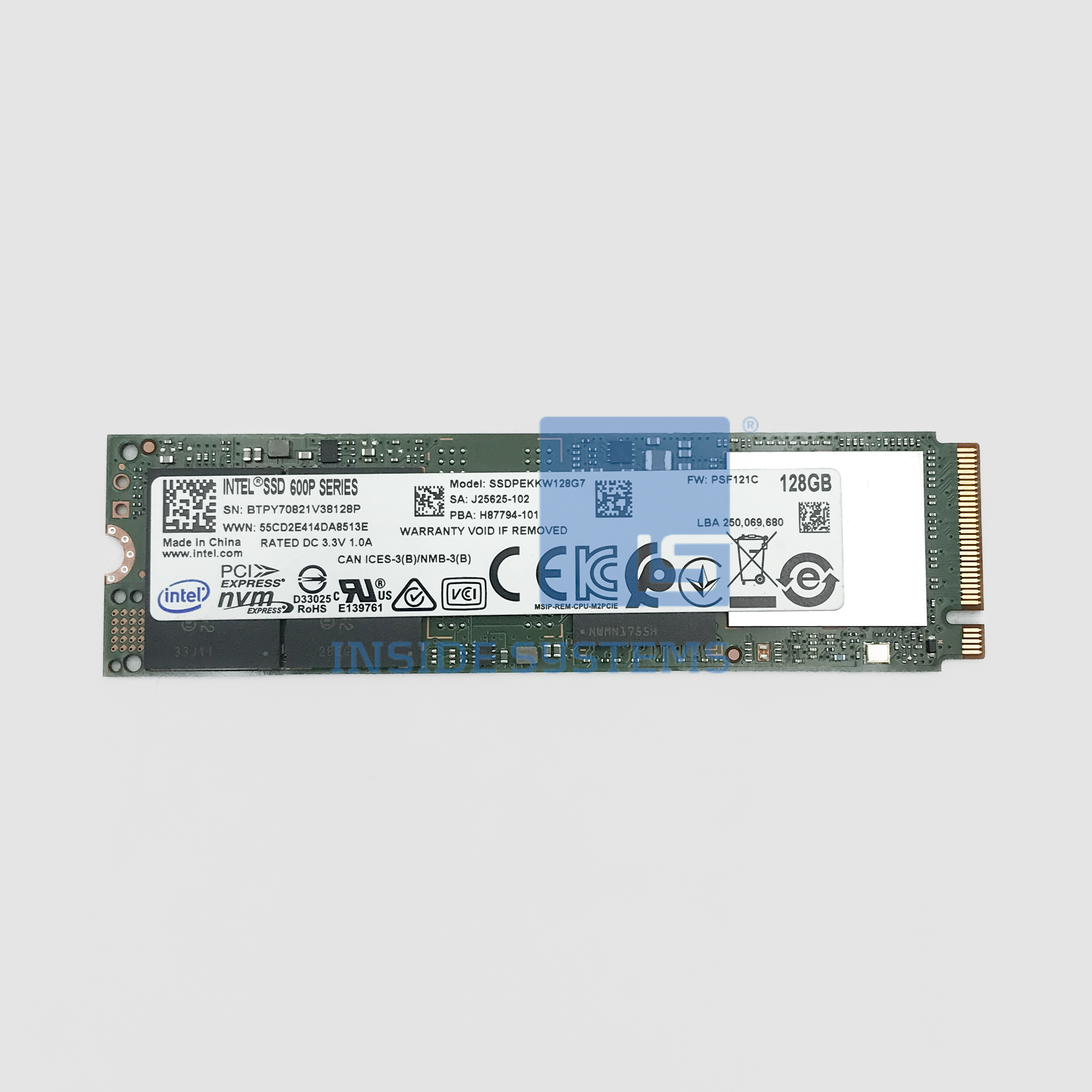 SSDPEKKW128G7 - Intel 128GB TLC NVMe SSD 11 SSDPEKKW128G7 A
