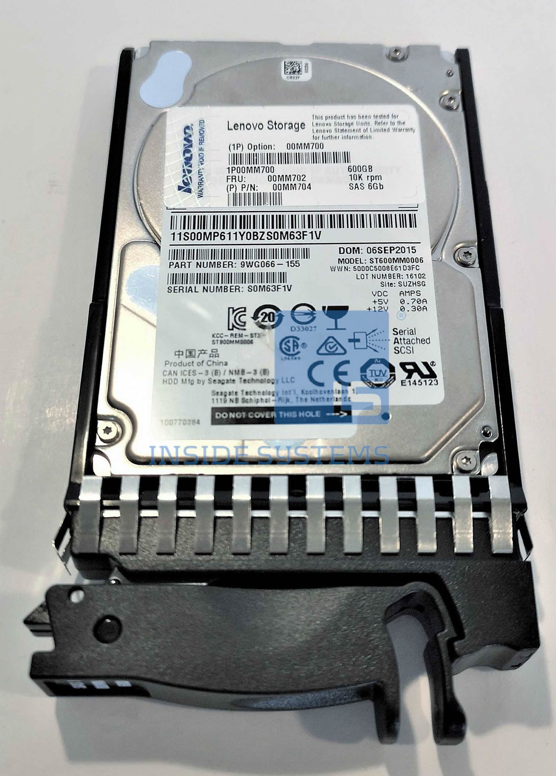00MM700 - Lenovo 600GB 2.5" 10k SAS HDD 3 00MM700 - Lenovo 600GB 2.5" 10k SAS HDD