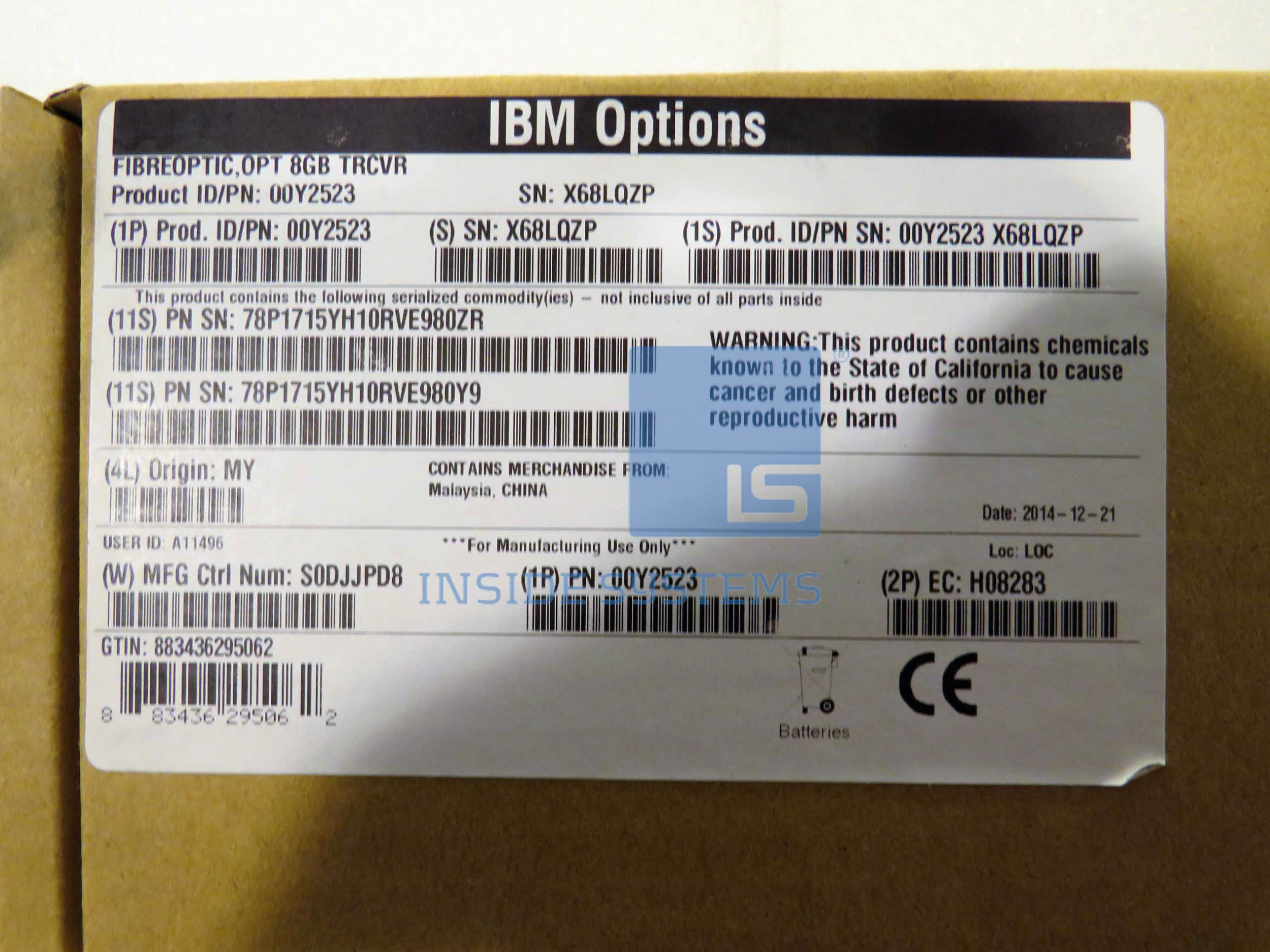 00Y2523-01 - IBM 8Gb SW SFP Tansciever Pair 3 00Y2523-01 - IBM 8Gb SW SFP Tansciever Pair - Image 2