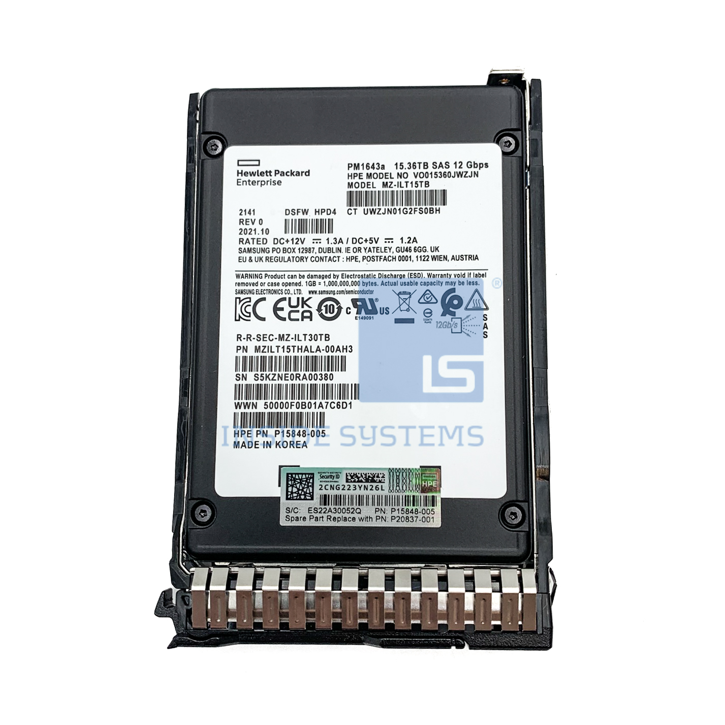 P19911-B21 - 15.36TB 12G RI PM1643A SC SAS 2.5" SSD 3 P19911-B21 - 15.36TB 12G RI PM1643A SC SAS 2.5" SSD