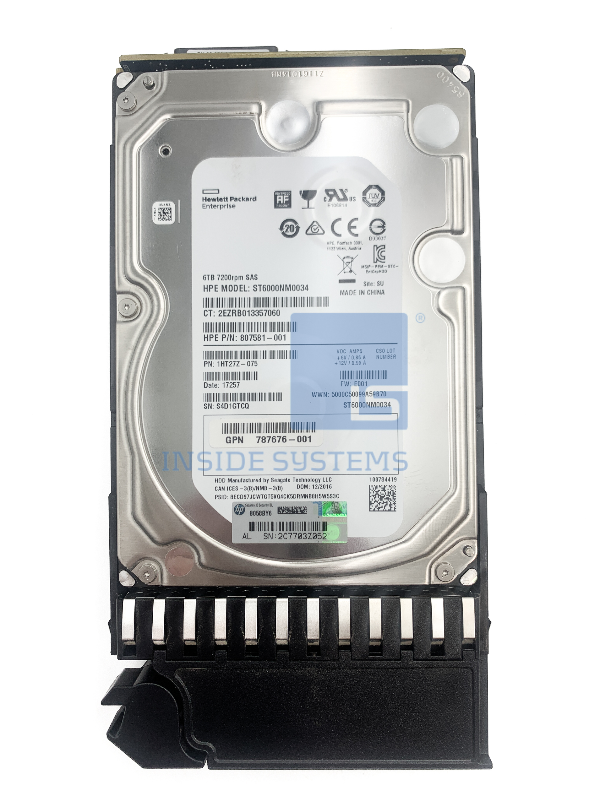 807581-001-MSA - MSA 6TB 7.2K 12G SAS 3.5" HDD 2 807581-001-MSA - MSA 6TB 7.2K 12G SAS 3.5" HDD