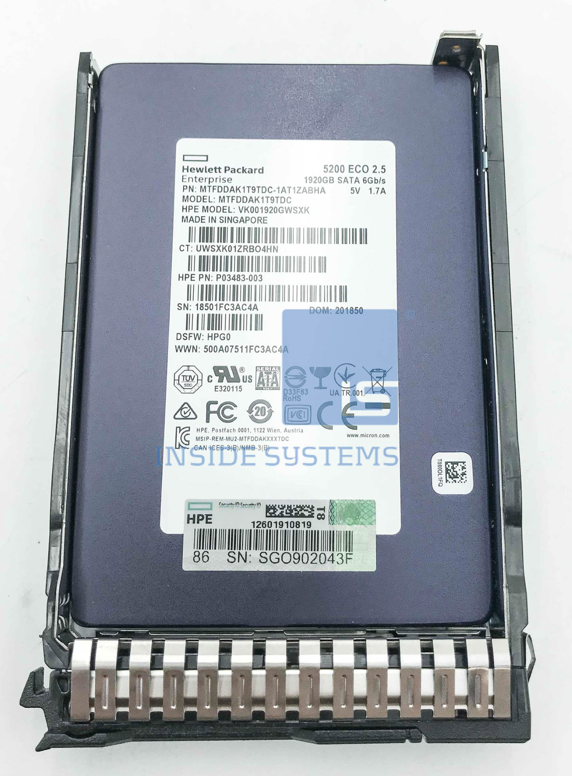 P04478-B21 - 1.92TB 6G RI SC SATA 2.5" SSD 3 P04478-B21 - 1.92TB 6G RI SC SATA 2.5" SSD