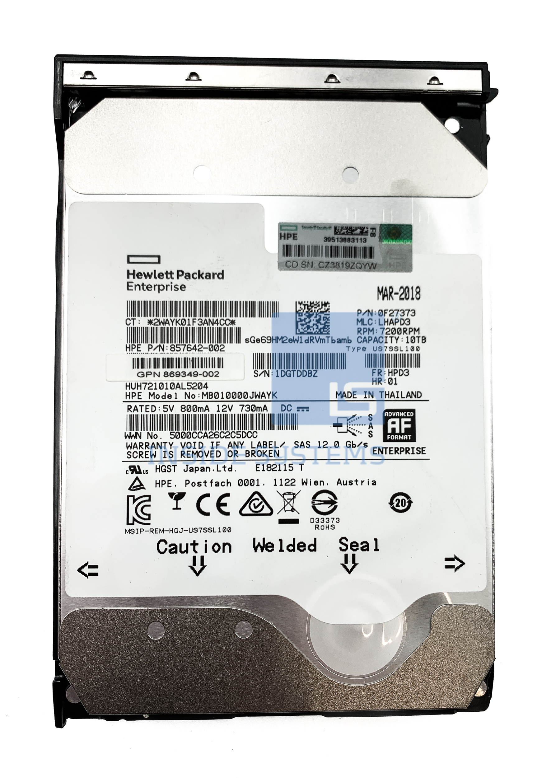 P09149-B21-NBL - 10TB 7.2K 12G HE DS 512E LP SAS 3.5" HDD 6 P09149-B21-NBL - 10TB 7.2K 12G HE DS 512E LP SAS 3.5" HDD - Image 4