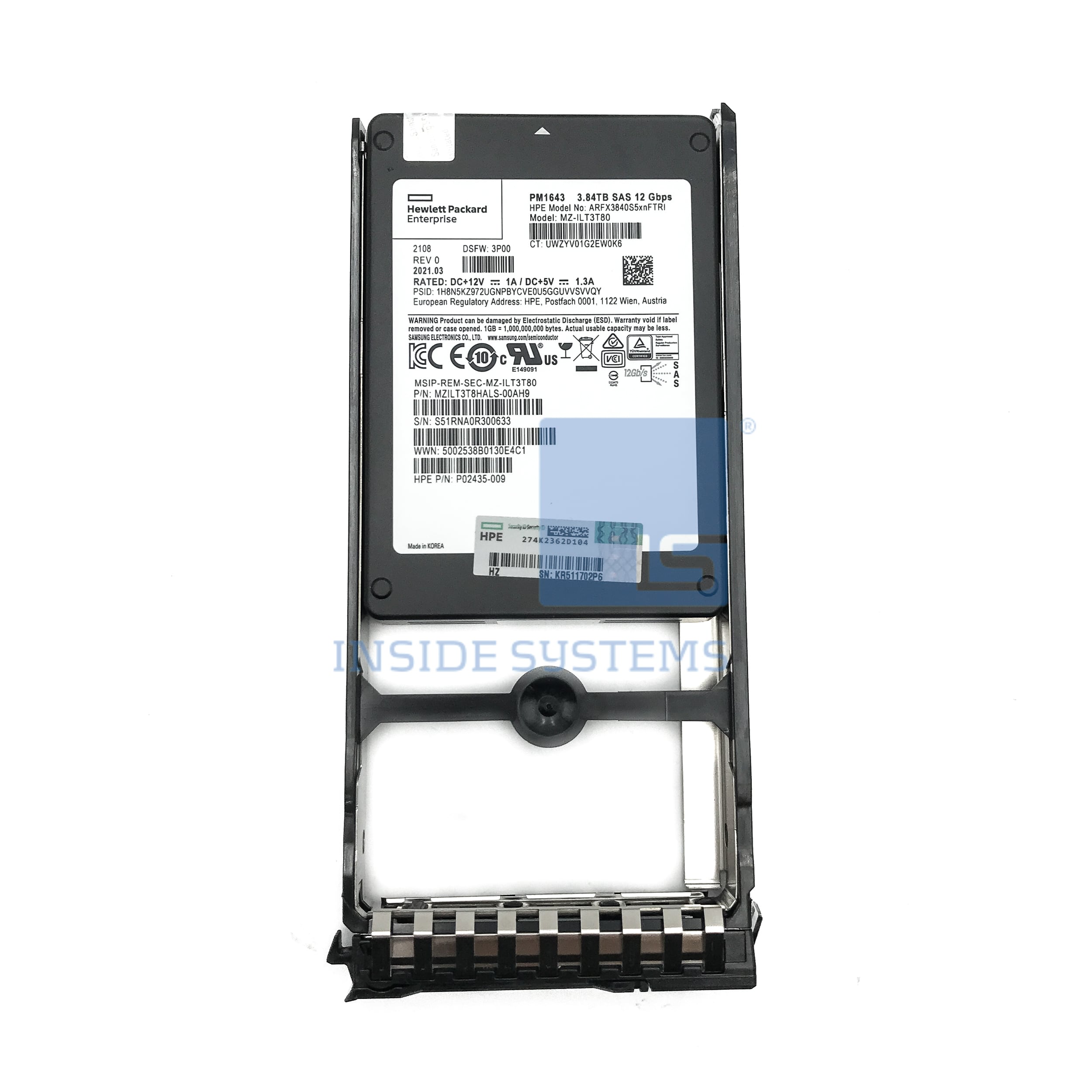 P13372-001 - Primera 3.84TB 12G FIPS SAS 2.5" SSD 8 P13372 001 A
