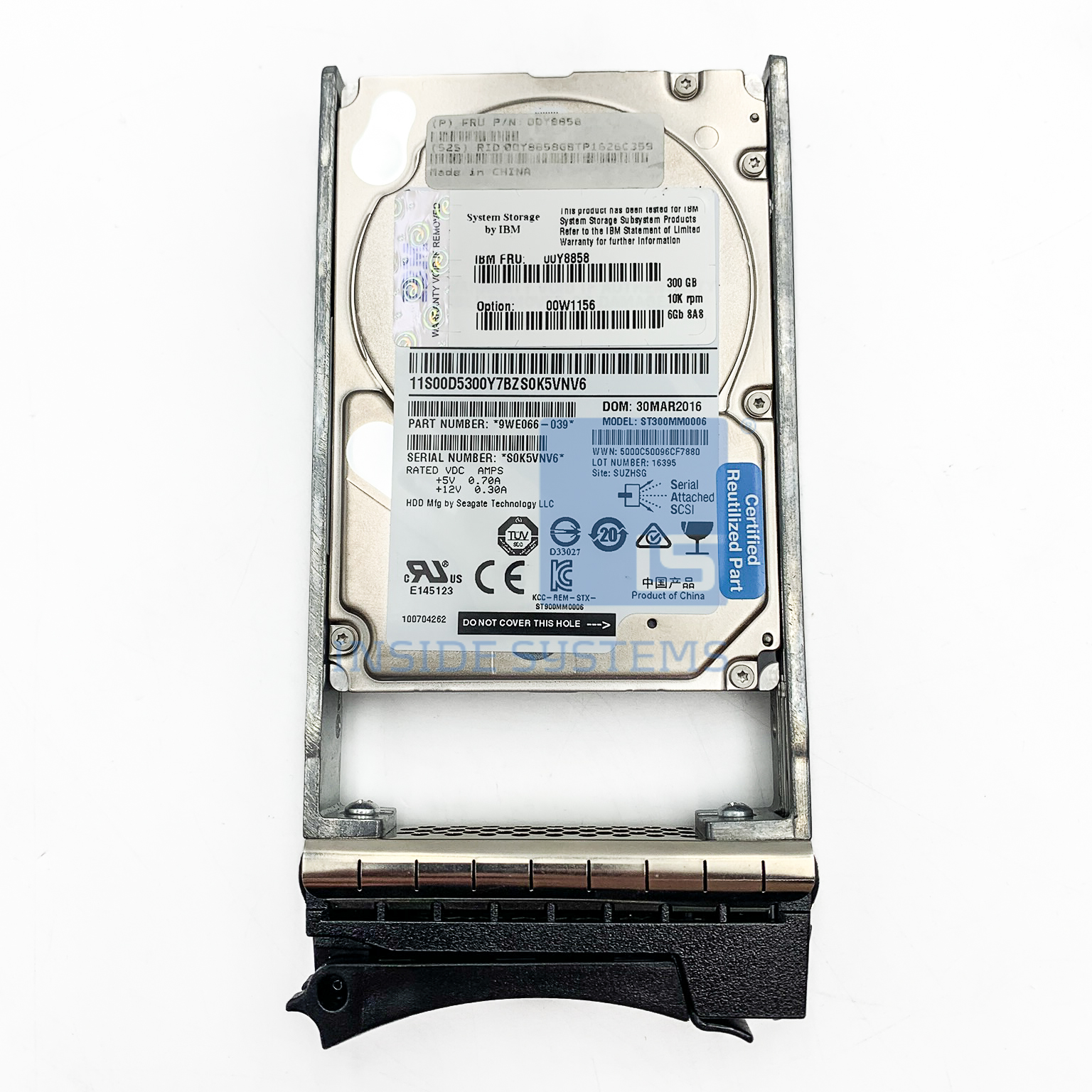 00W1156 - IBM 300GB 10K 6GBPS SAS 2.5" SFF HDD 1 00W1156 - IBM 300GB 10K 6GBPS SAS 2.5" SFF HDD