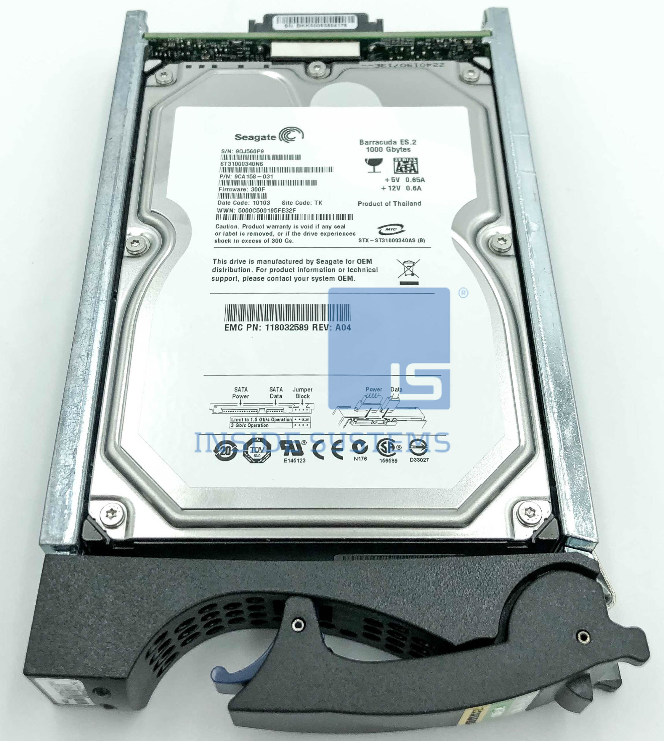 005-048829 - 1TB 7.2K 3.5" SATA HDD 12 005 048829 A