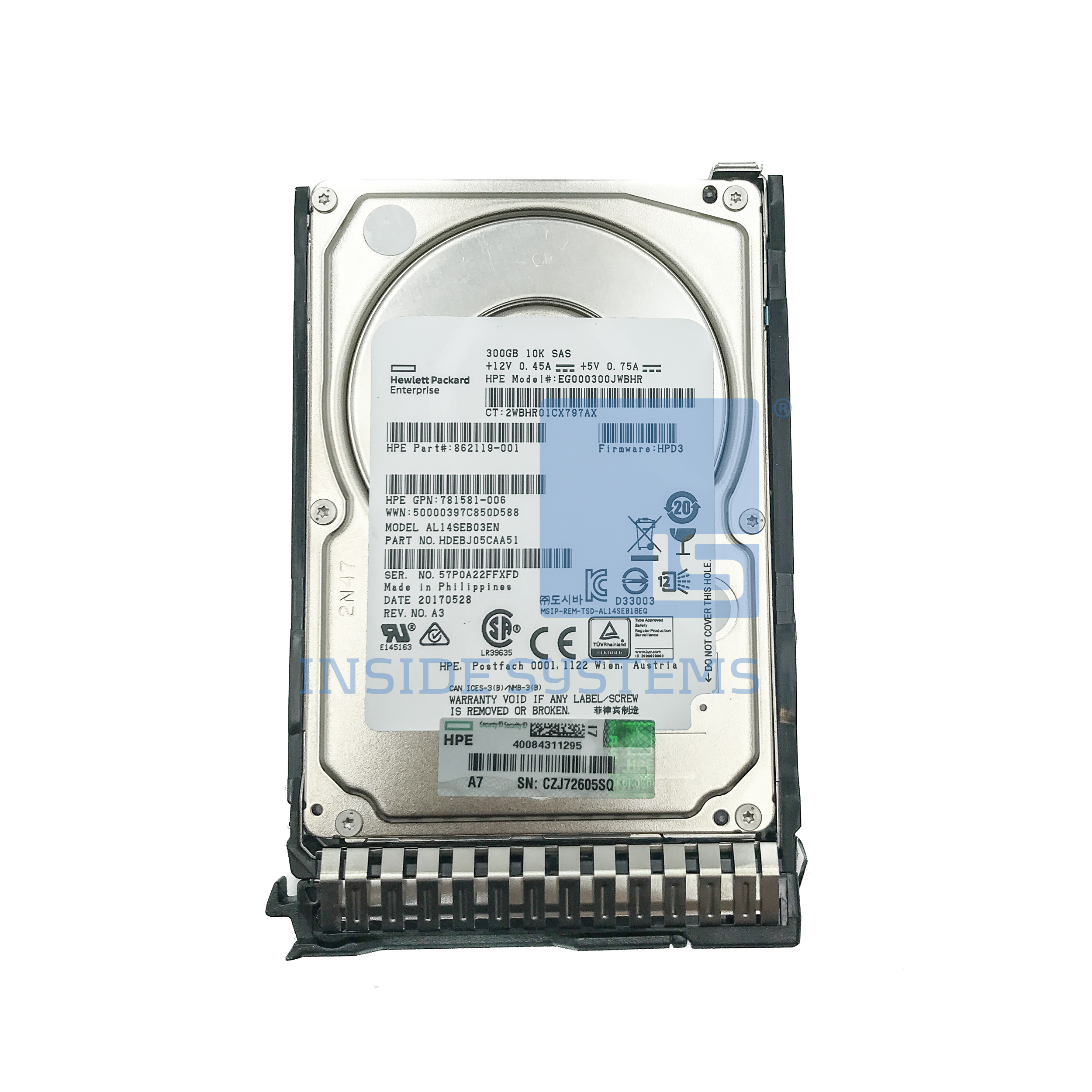 862119-001-SC - 300GB 10K 12G SC SAS 2.5" HDD 3 862119-001-SC - 300GB 10K 12G SC SAS 2.5" HDD