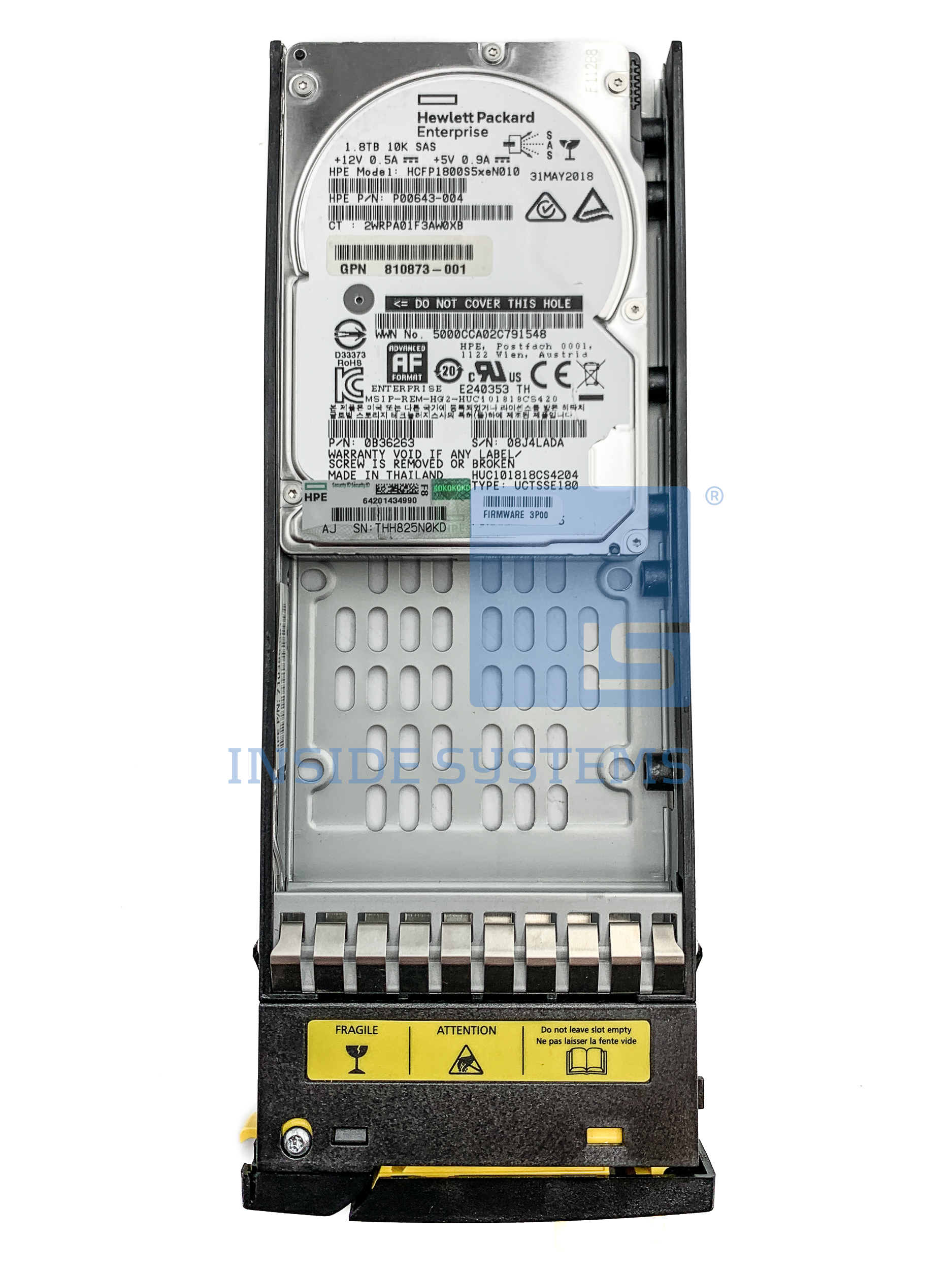 P01023-001 - 3PAR 1.8TB 10K 12G SAS 2.5" HDD 2 P01023-001 - 3PAR 1.8TB 10K 12G SAS 2.5" HDD