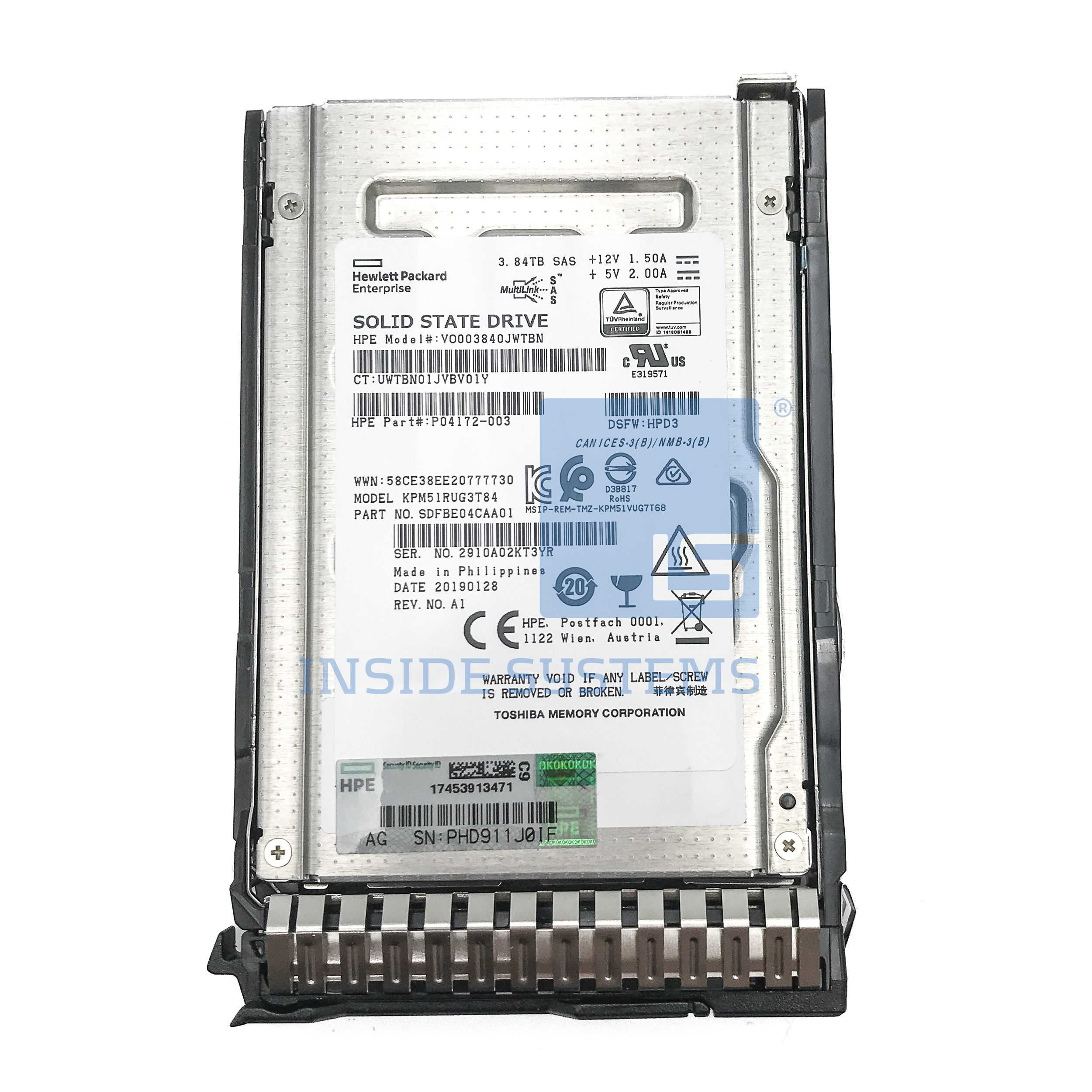 P04521-B21 - 3.84TB 12G RI PM5 SC SAS 2.5" SSD 3 P04521-B21 - 3.84TB 12G RI PM5 SC SAS 2.5" SSD