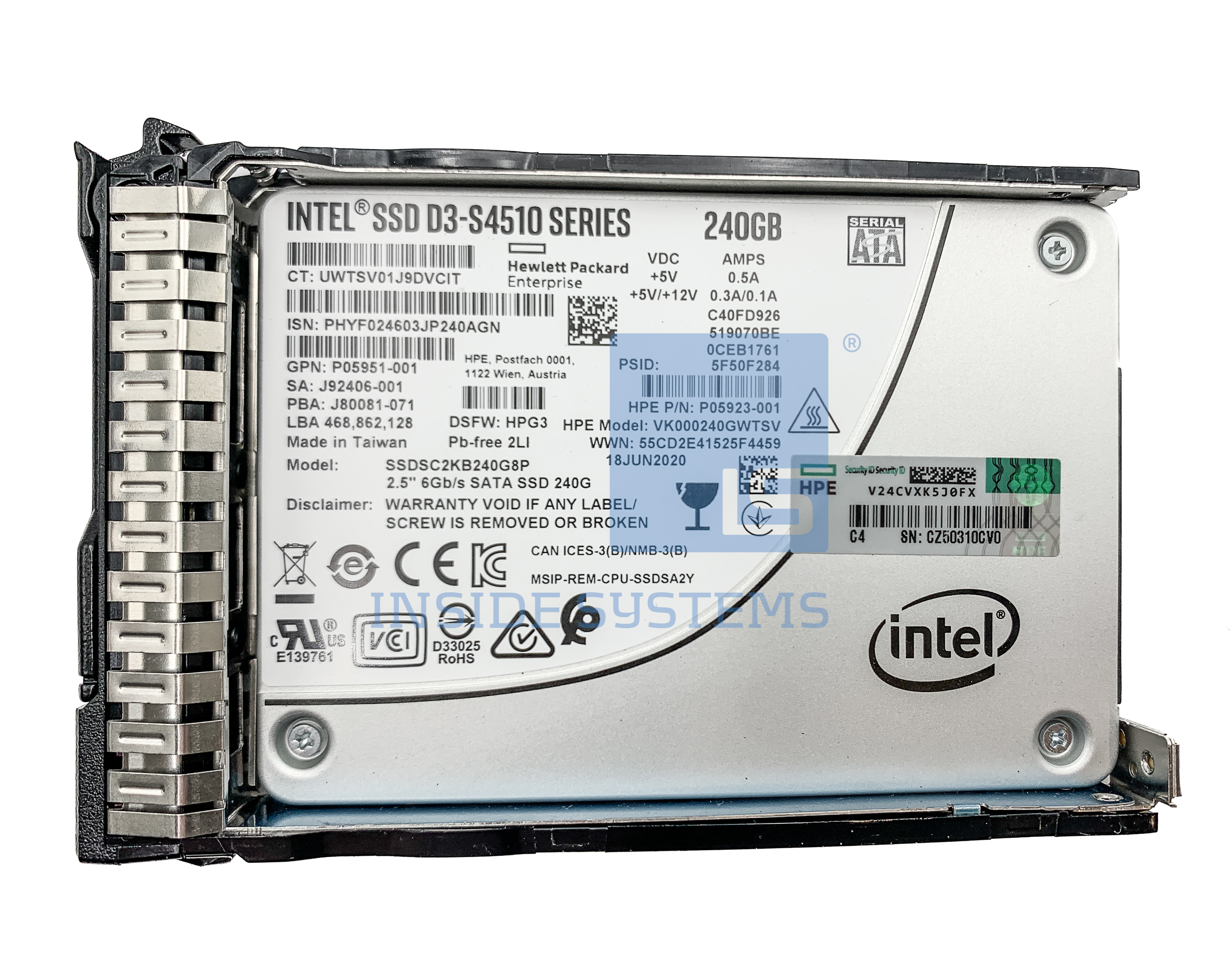 P05923-001-SC - 240GB 6G RI MV S4510 SC SATA 2.5" SSD 2 P05923-001-SC - 240GB 6G RI MV S4510 SC SATA 2.5" SSD