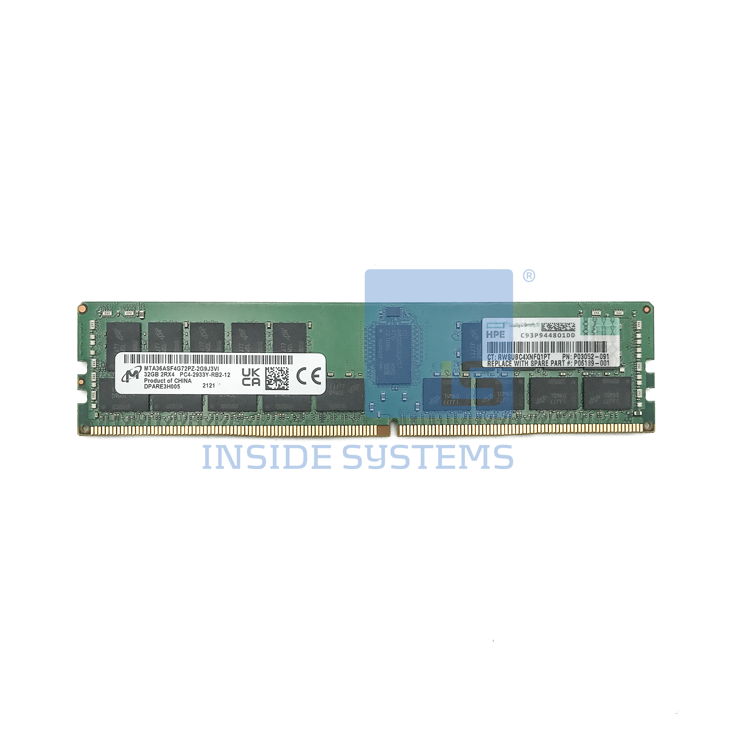 P06189-001 - 32GB 2Rx4 PC4-2933Y DDR4 Memory 10 P06189 001 A