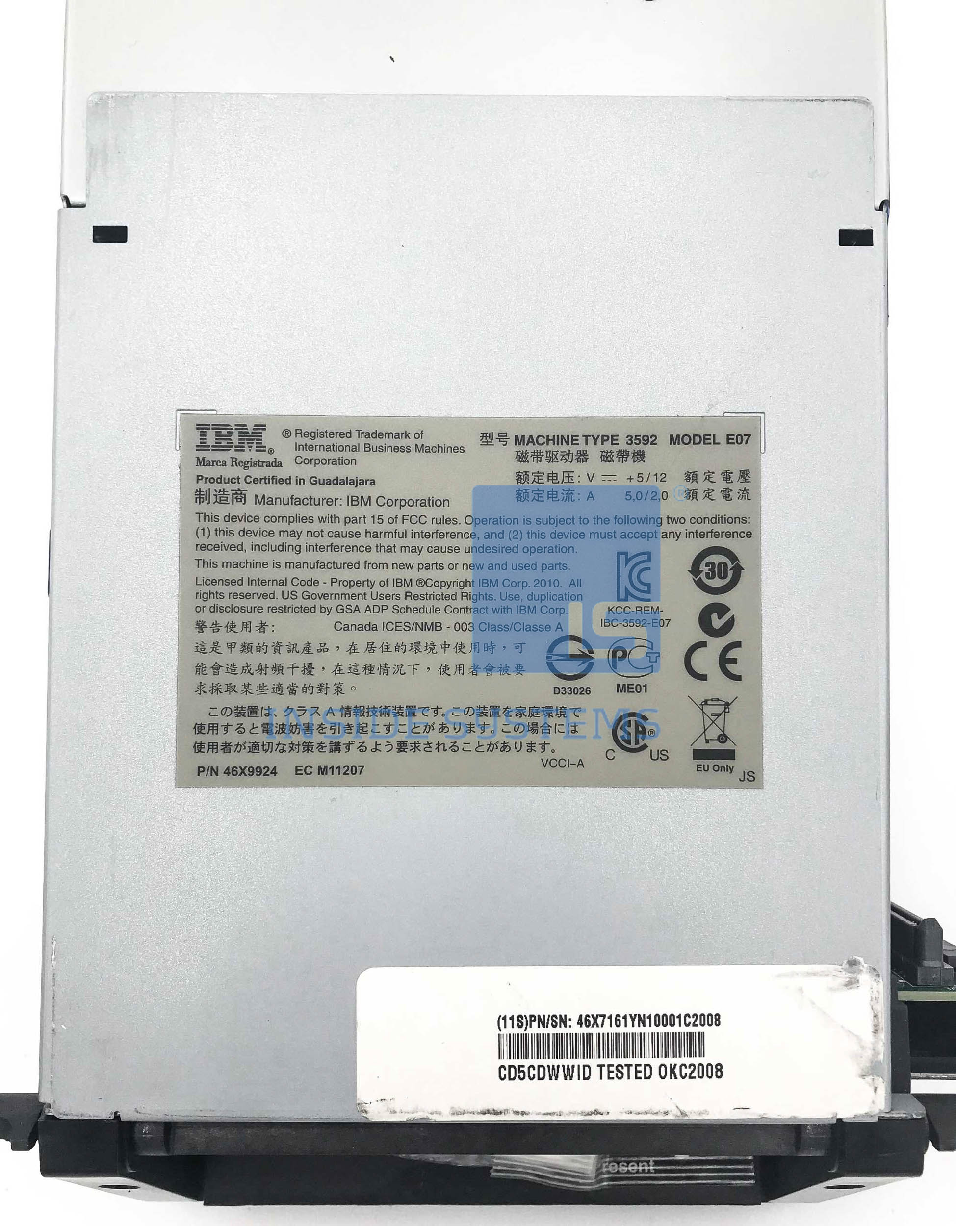 3592-E07 - TS1140 8Gb Tape Drive Model E07 5 3592-E07 - TS1140 8Gb Tape Drive Model E07 - Image 5