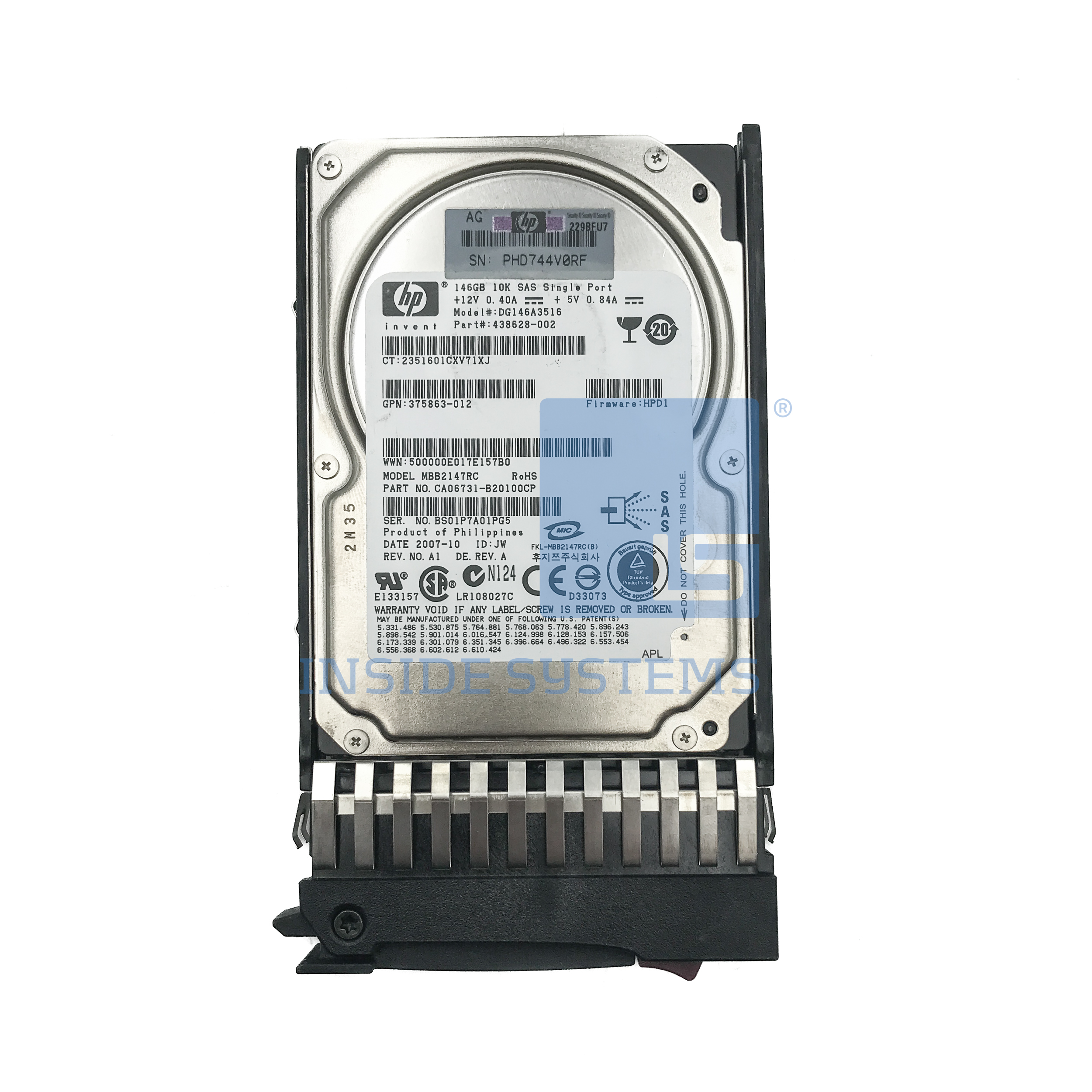 432320-001-6 - 146GB 10K RPM SFF SAS 2.5" HDD 3 432320-001-6 - 146GB 10K RPM SFF SAS 2.5" HDD