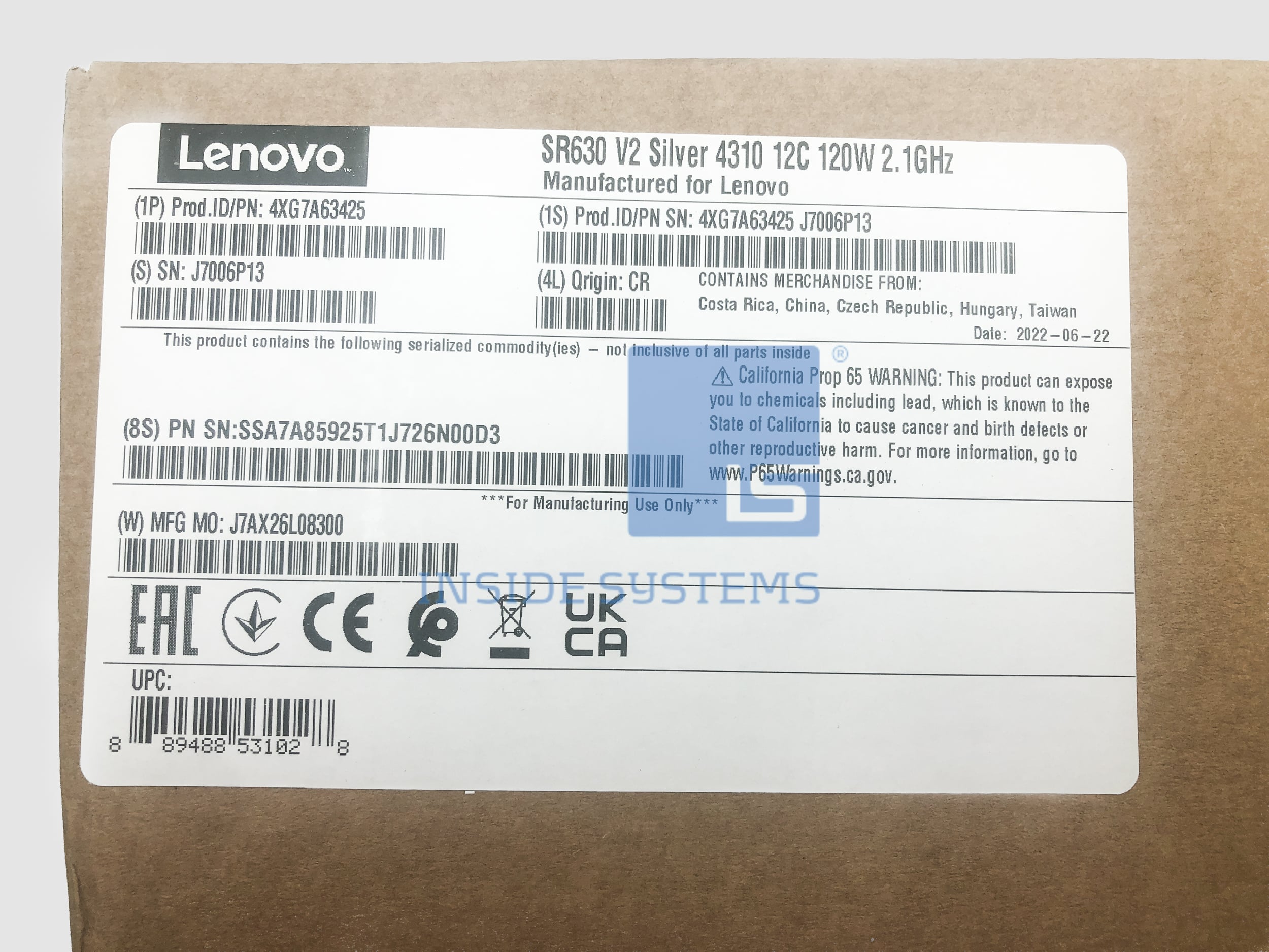 4XG7A63425-01 - SR630 V2 Xeon Silver 4310 Option Kit 4 4XG7A63425-01 - SR630 V2 Xeon Silver 4310 Option Kit - Image 2