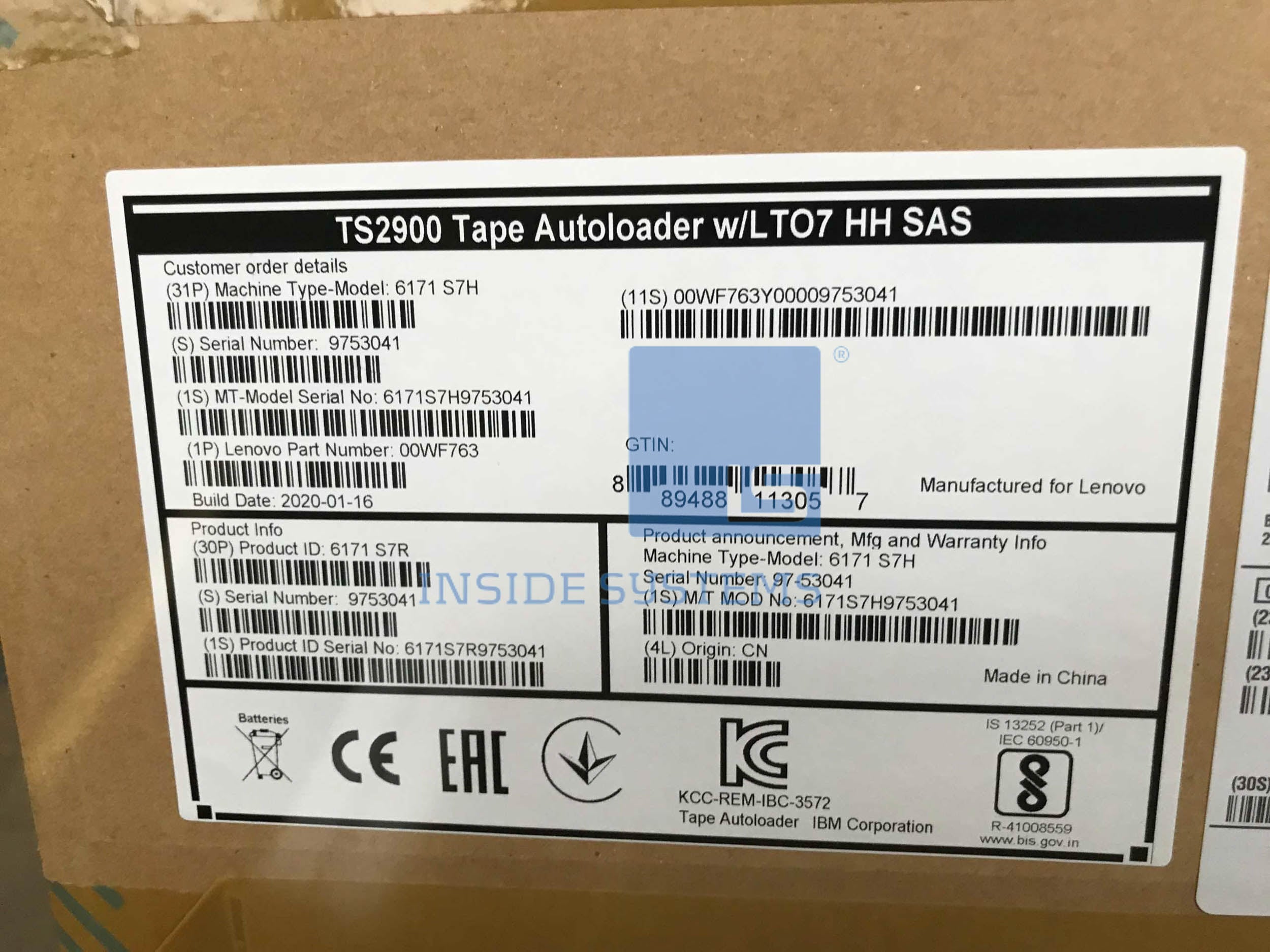 6171-S7H-01 - TS2900 Tape Autoloader LTO7 SAS HH 4 6171-S7H-01 - TS2900 Tape Autoloader LTO7 SAS HH - Image 3