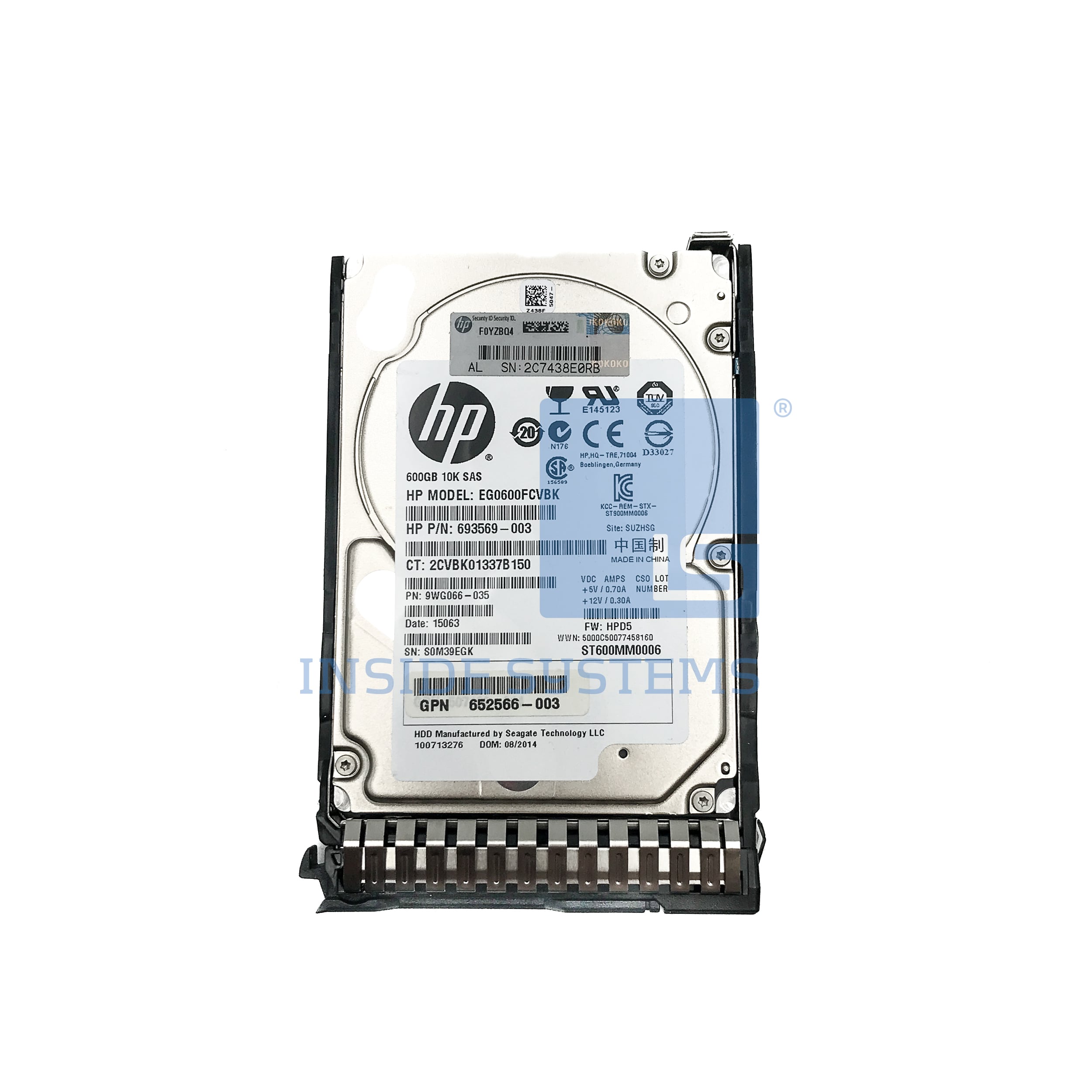653957-001 - 600GB 10K 6G SC SAS 2.5" HDD 3 653957-001 - 600GB 10K 6G SC SAS 2.5" HDD